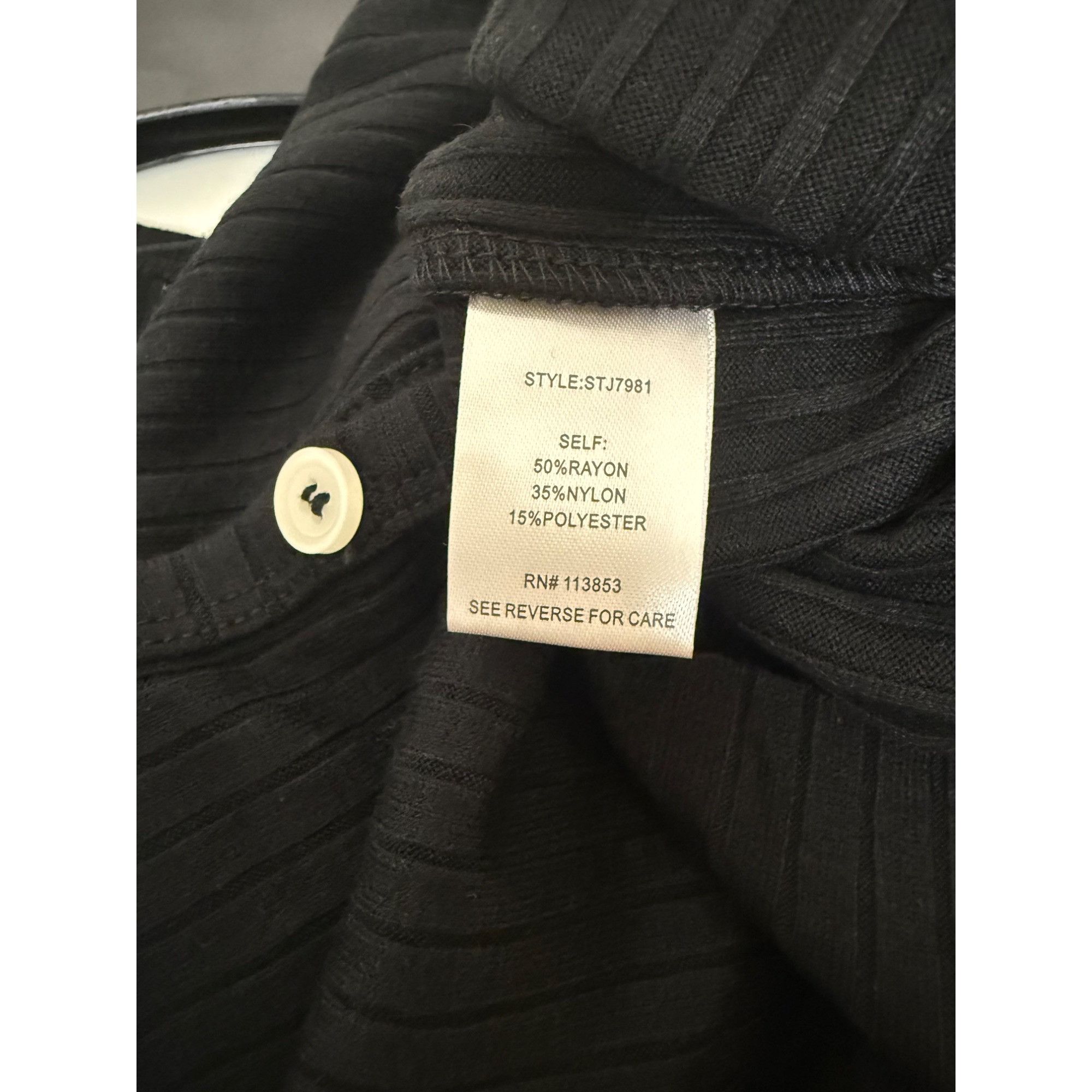 Other Sugar + Lips Black Ribbed Knit Button-Up Midi Cardigan Dress Size M / US 6-8 / IT 42-44 - 9 Thumbnail