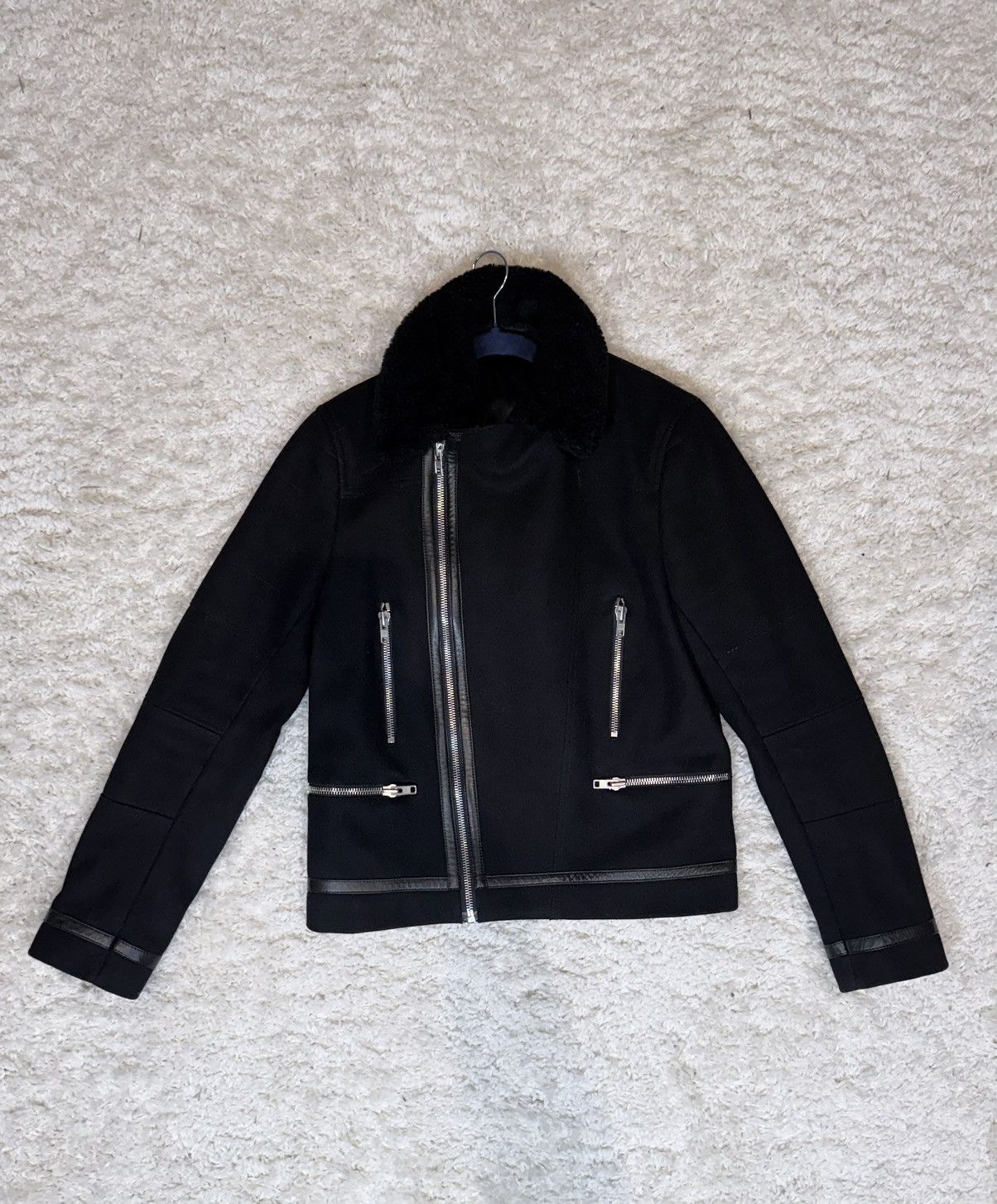 Sandro Sandro Paris Archive Wool Biker Jacket Size S / US 4 / IT 40 - 7 Thumbnail