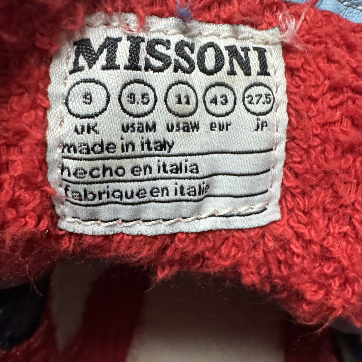 Missoni MISSONI x ACBC High Top Sneakers Terry Lining Made In Italy Size US 9.5 / EU 42-43 - 8 Thumbnail