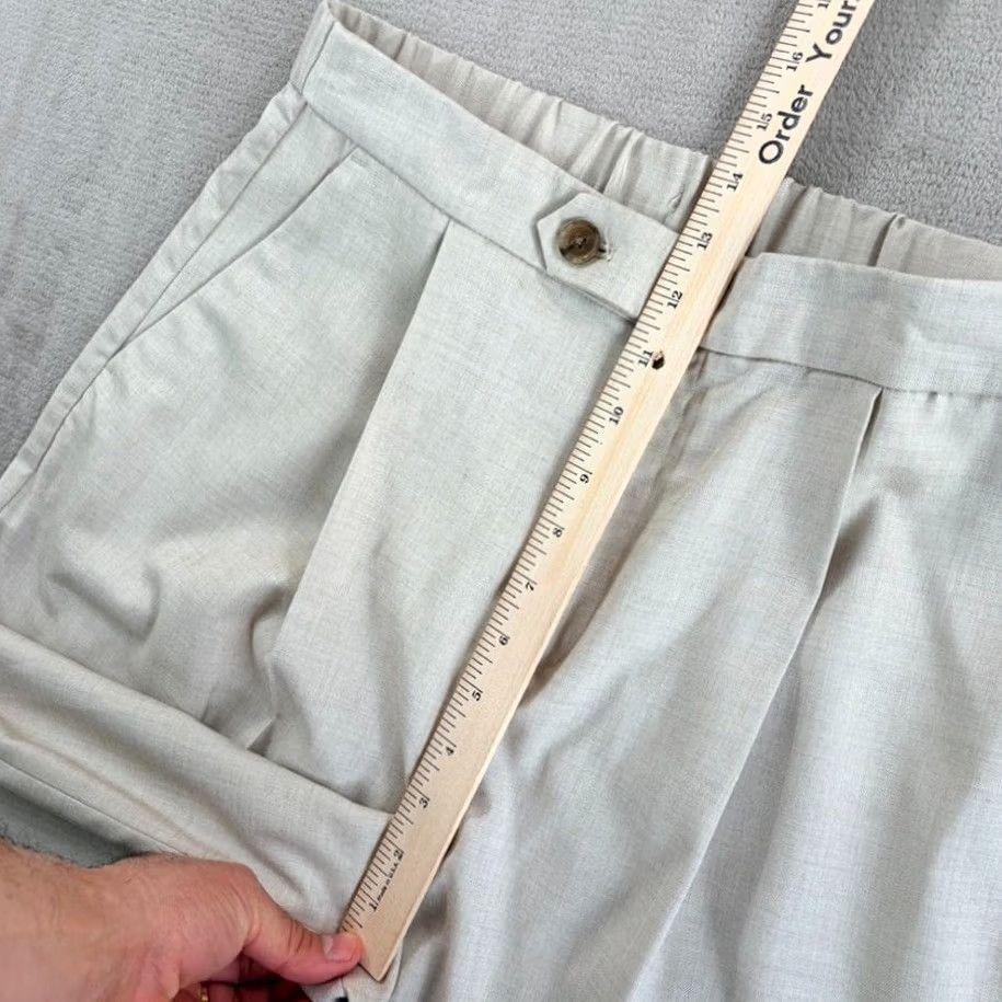 Banana Republic Banana Republic Wide Leg Pants Women 10 Beige Pleated 20" Inseam NWOT Valley Casual Workwear Pants Womens Size 32" / US 10 / IT 46 - 7 Thumbnail