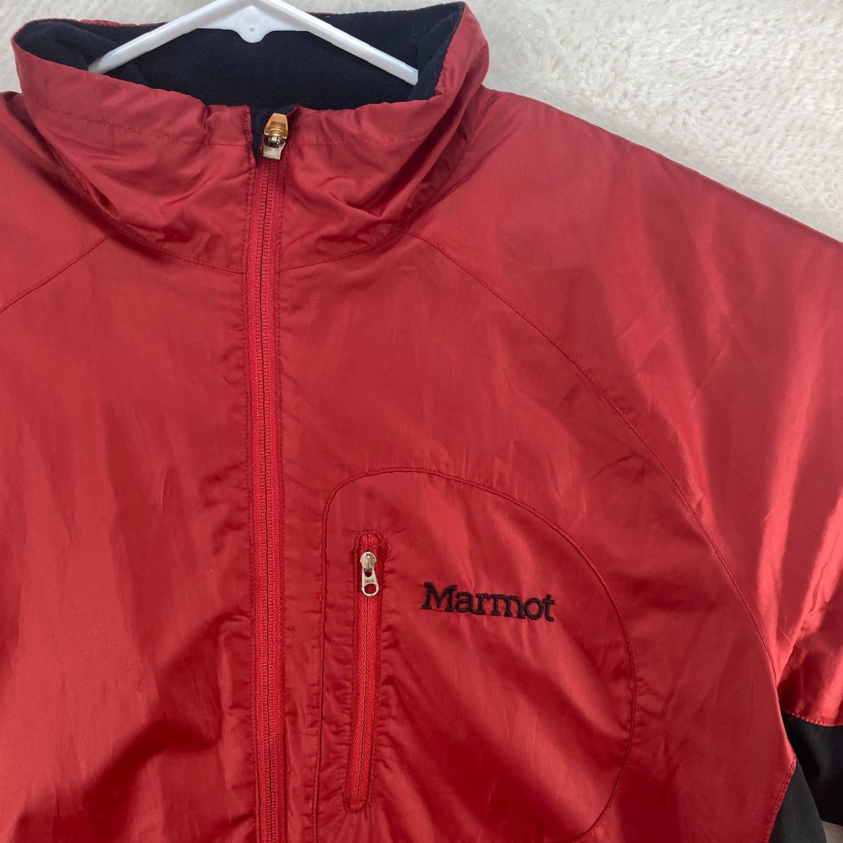 Marmot Marmot Jacket Windbreaker Mens Large Red/Black Fleece Lined Full Zip Lightweight Size US L / EU 52-54 / 3 - 4 Thumbnail