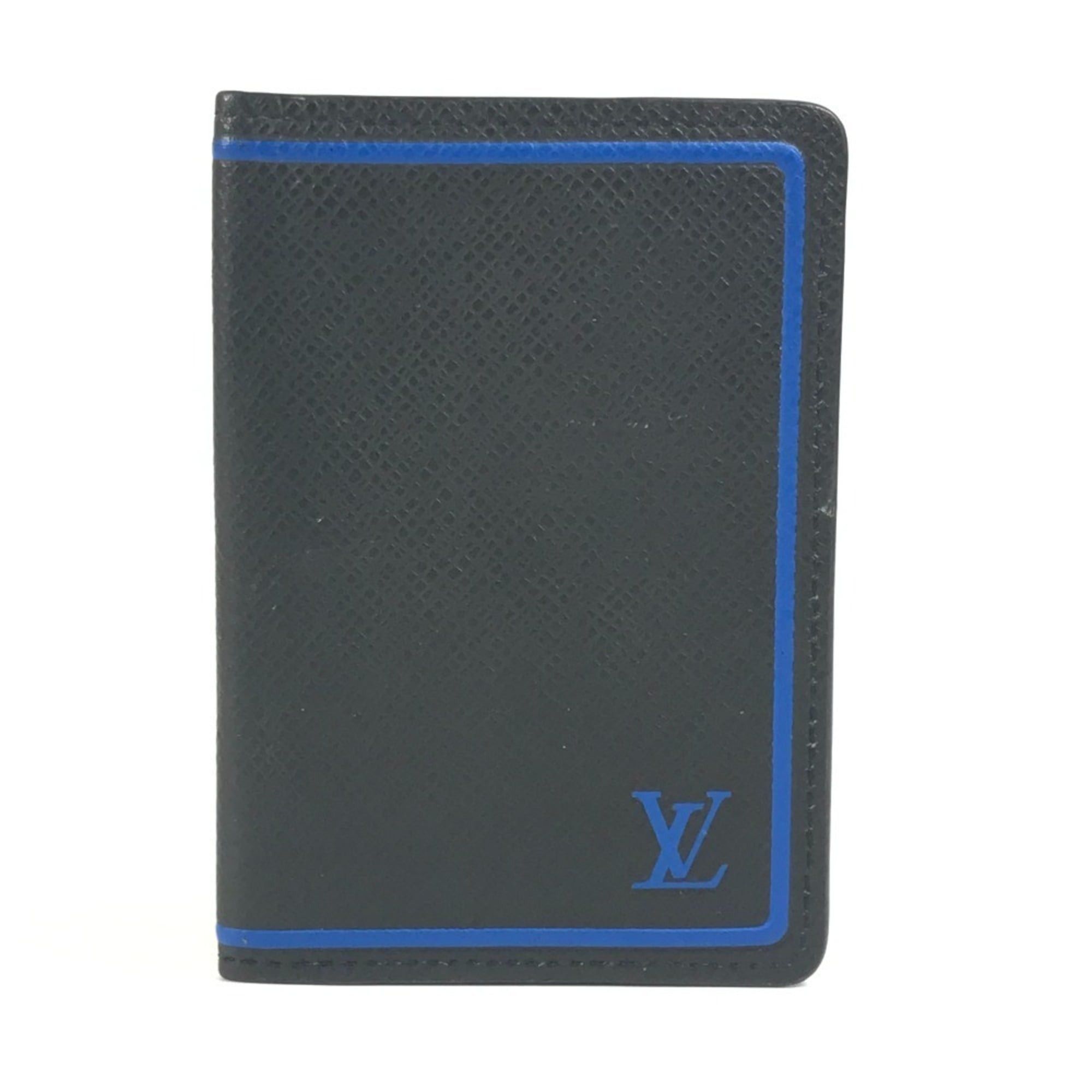 Louis Vuitton LOUIS VUITTON M63329 Taiga Organizer de Poche Business Card Holder/Pass Case/Bifold Holder/Card Case in Leather, Black, for Men and Women Size ONE SIZE - 1 Thumbnail