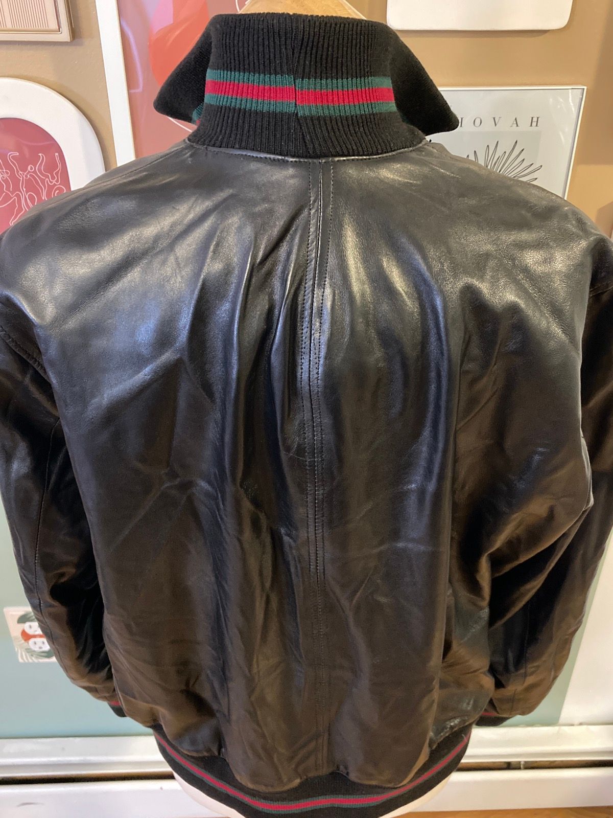 Gucci GUCCI Black Lamb Leather Bomber Jacket MEN Size 58 Size US XXL / EU 58 / 5 - 11 Thumbnail
