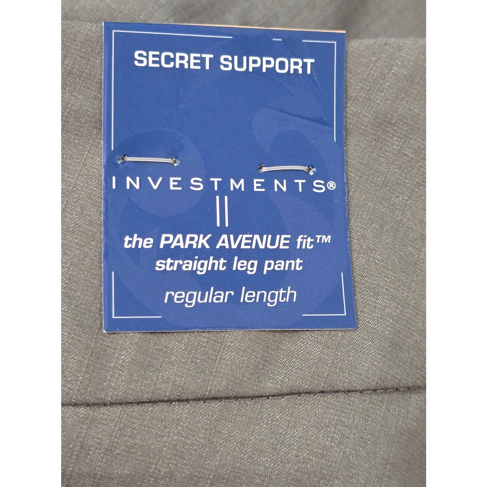 Other Investments II Gray Park Avenue Fit Dress Pants 14W NWTS Size 36" / US 14 / IT 50 - 3 Thumbnail