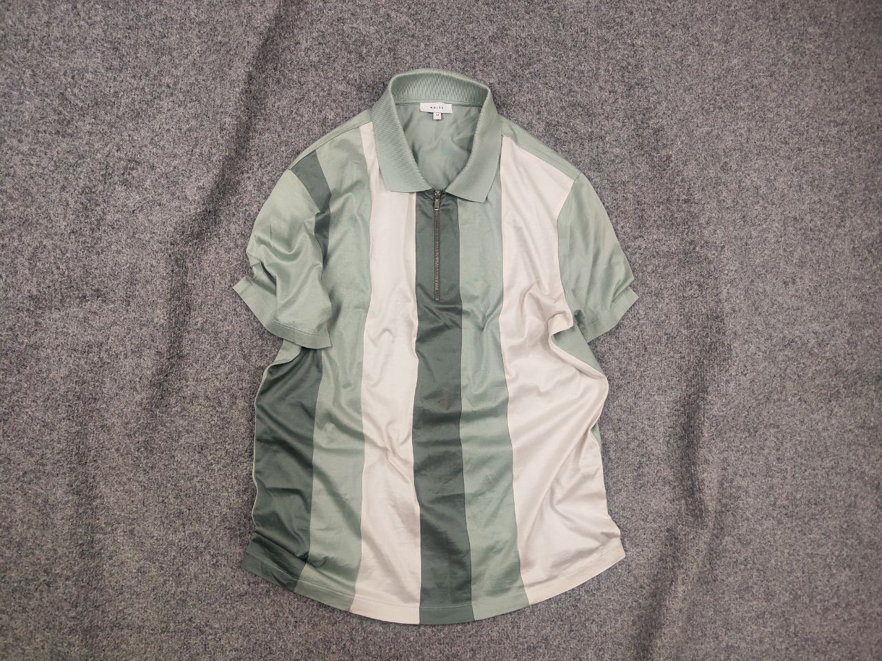 Reiss Reiss Owen Stripe Detailed Zip Neck Polo shades green Shirt Size US L / EU 52-54 / 3 - 2 Thumbnail