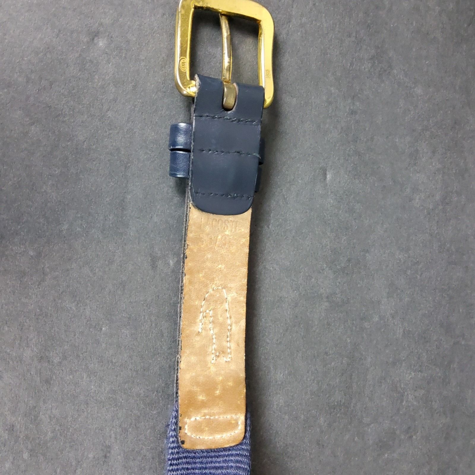 Lacoste Vintage Lacoste Blue Belt Size 38 Brass Buckle Size 38 - 3 Thumbnail