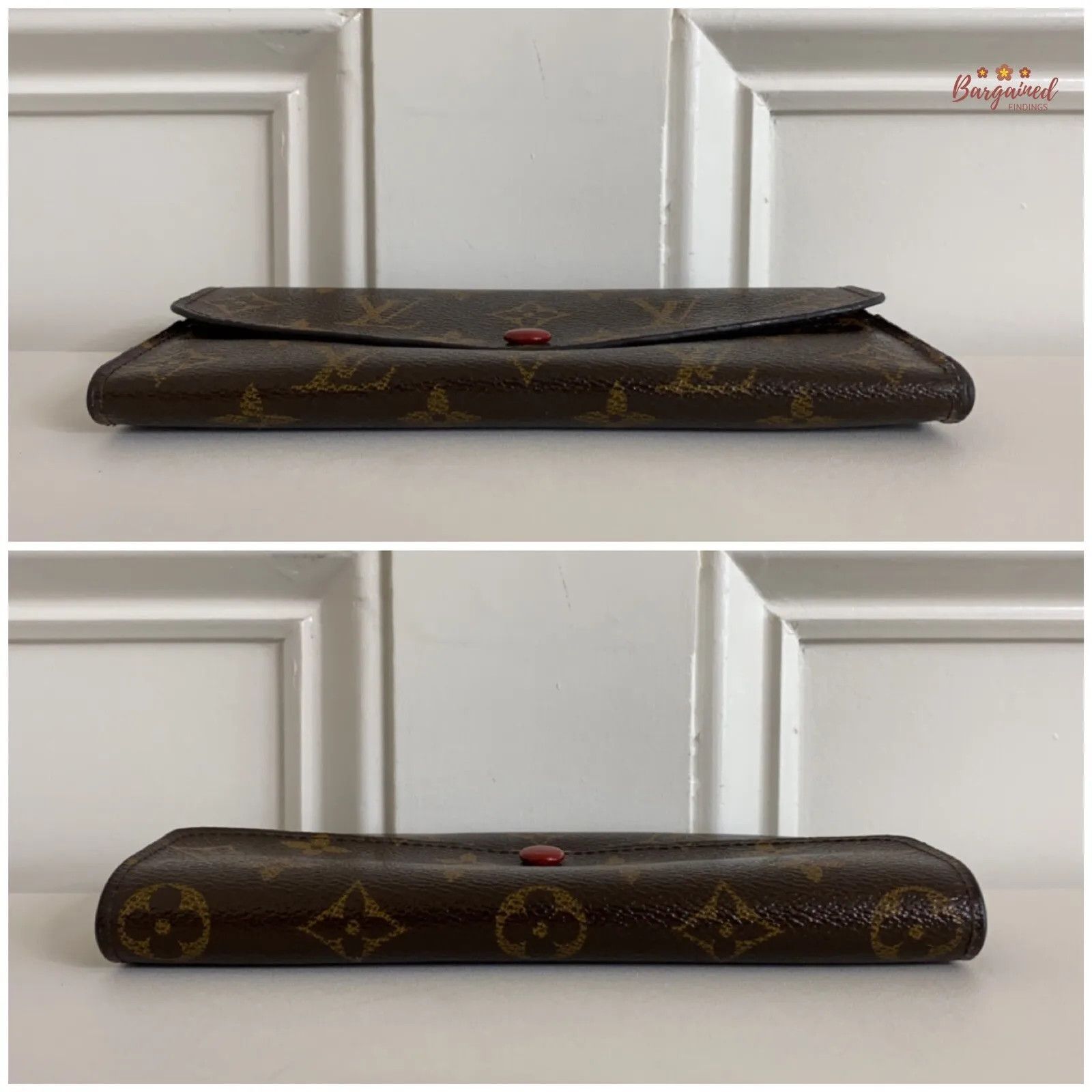 Louis Vuitton Louis Vuitton Monogram Canvas Leather Red Emilie Long Wallet Size ONE SIZE - 4 Thumbnail