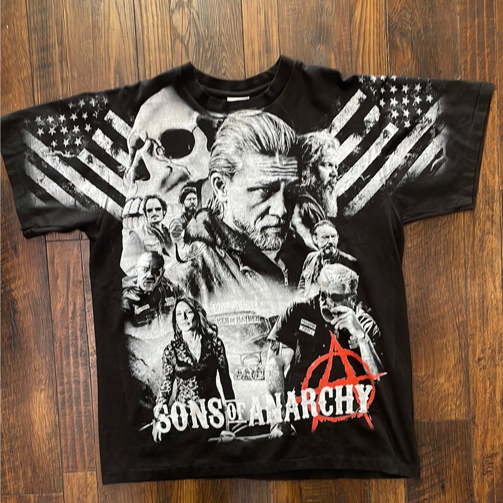 Image of Vintage Sons Of Anarchy All Over Print XL in Black, Men's