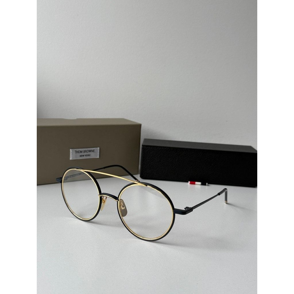 Thom Browne NEW Thom Browne TB108 Gold Round Eyeglasses Frames Size ONE SIZE - 2 Thumbnail