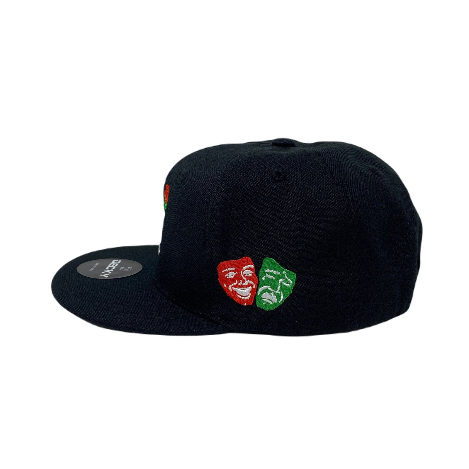 Other Los Angeles Laugh RED Cry GREEN Masks Snapback Hat All Black Size ONE SIZE - 5 Thumbnail