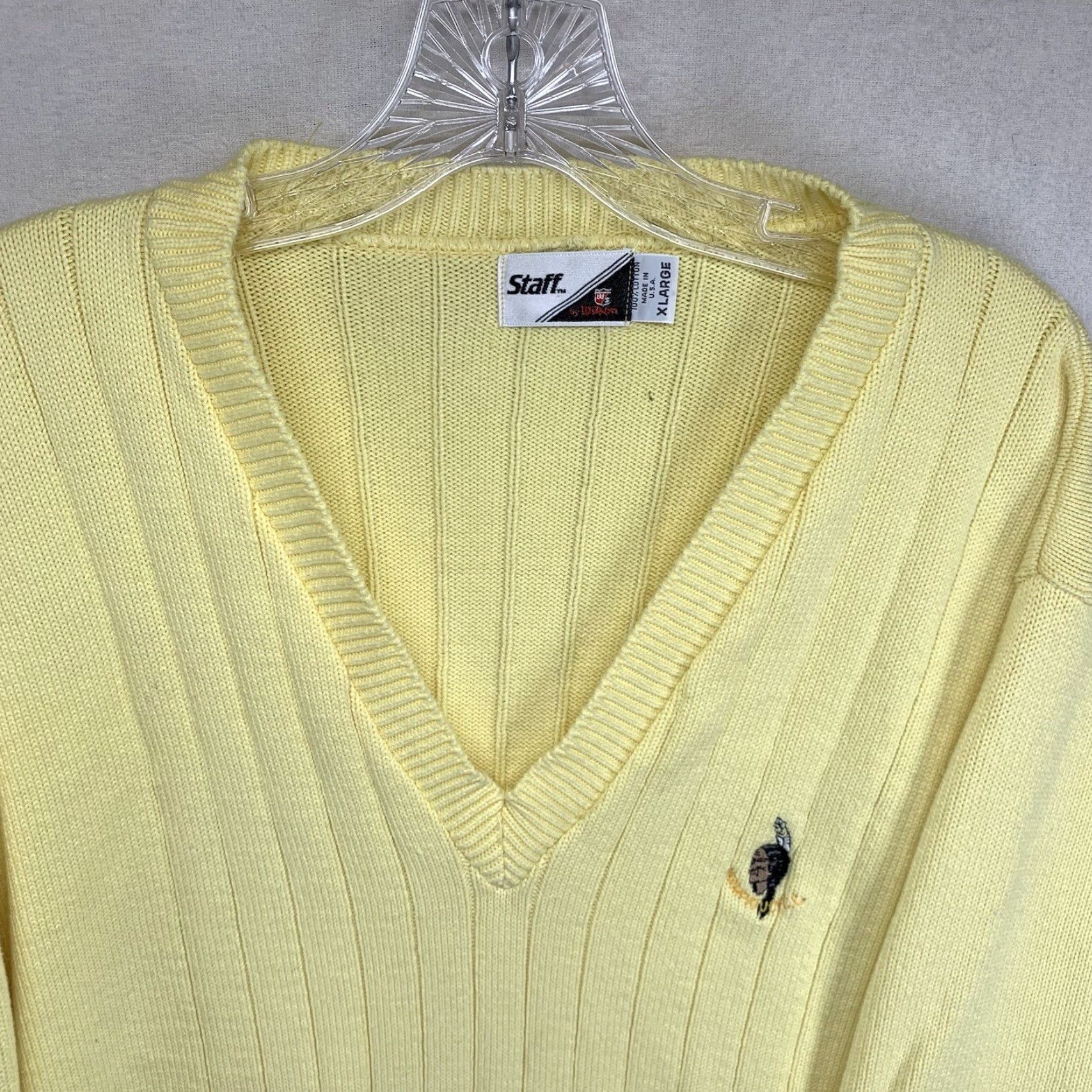 Wilson VINTAGE Wilson Men’s Golf Sweater Pullover Adult Medium Yellow 90s Club Knit All Seasons Size US M / EU 48-50 / 2 - 4 Thumbnail