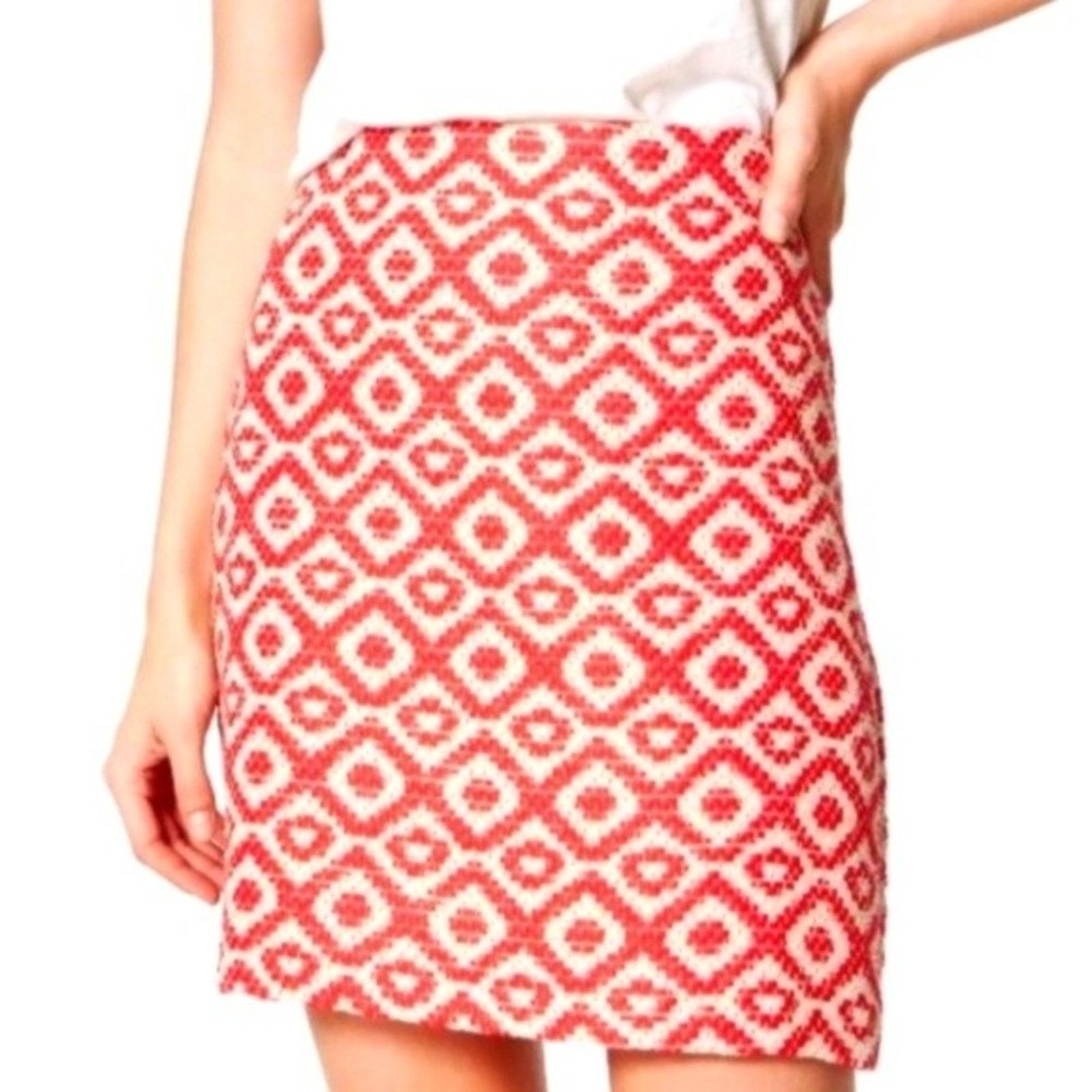 Loft NWOT Loft Geo Jacquard Metallic Shift Skirt 10L Long Size 32" / US 10 / IT 46 - 1 Thumbnail