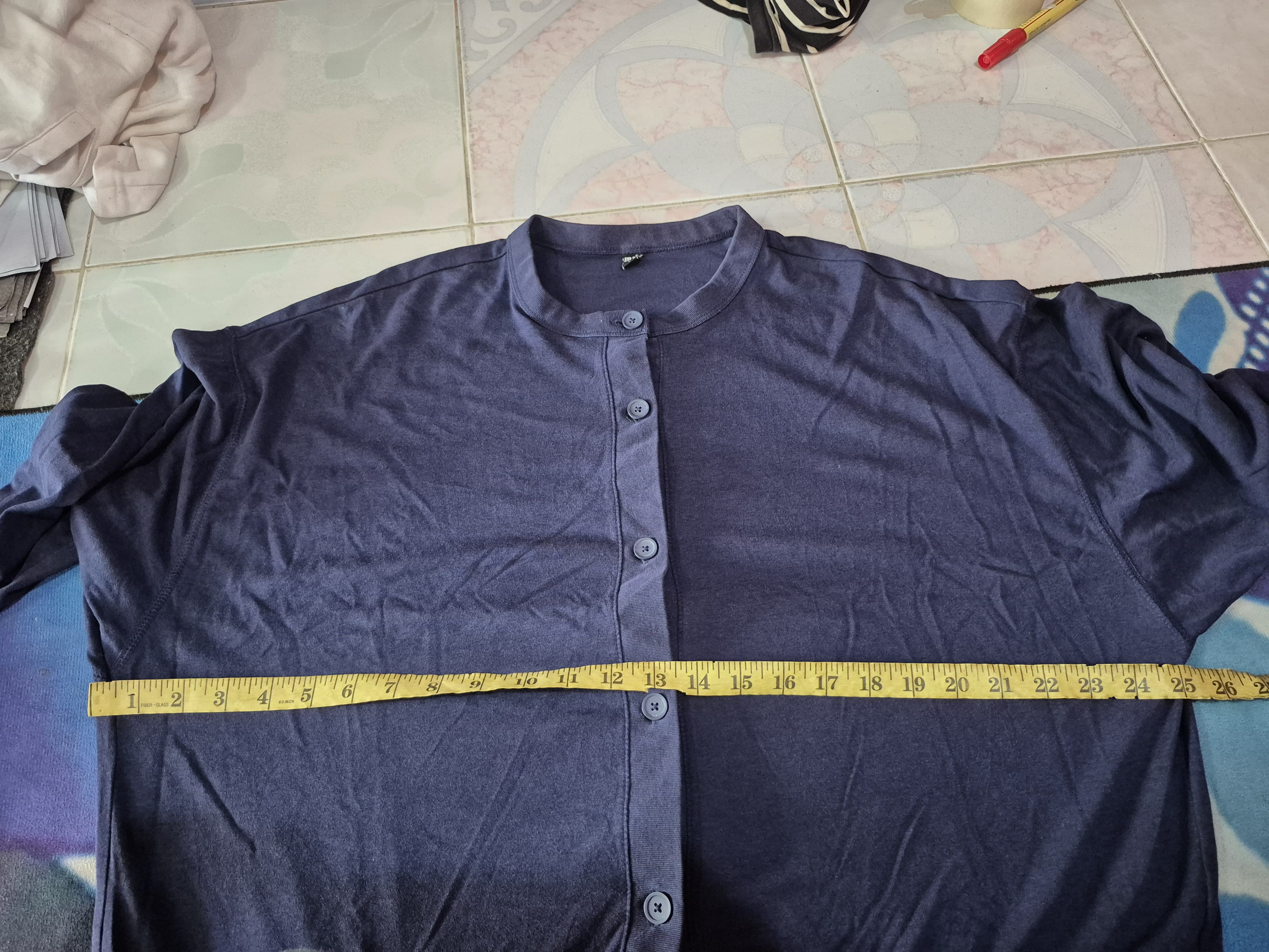 Japanese Brand 🔥 Uniqlo Navy Light Button Jacket Cardigan Size US XXL / EU 58 / 5 - 7 Thumbnail