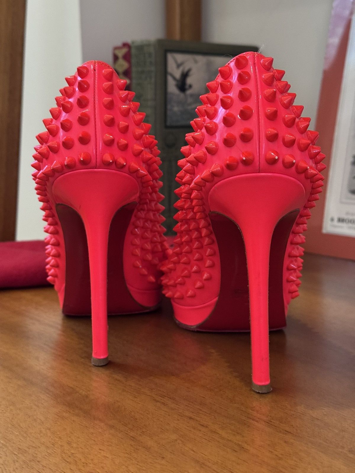 Christian Louboutin Christian Louboutin Coral Fifi Spiked Pumps Size US 7 / IT 37 - 5 Thumbnail