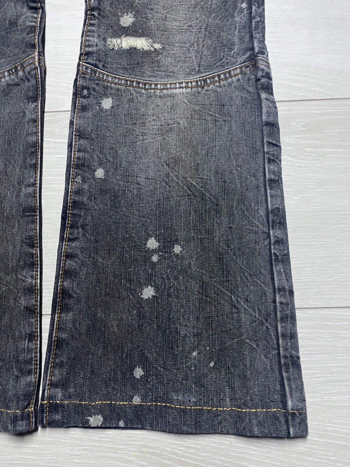 If Six Was Nine Vintage Japanese Brand Avant Garde Double Knee Flare Jeans Size US 31 - 10 Thumbnail