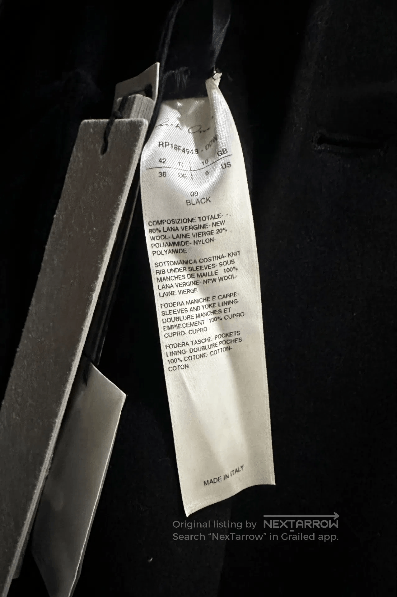 Rick Owens Rick Owens Black Double-Breasted Coat. Size US XS / EU 42 / 0 - 9 Thumbnail