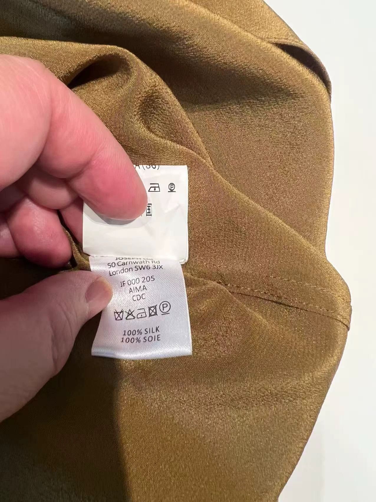 Joseph Joseph Runway Heavy Silk Copper Green Relaxed Shirt 36 New Size XS / US 0-2 / IT 36-38 - 7 Thumbnail