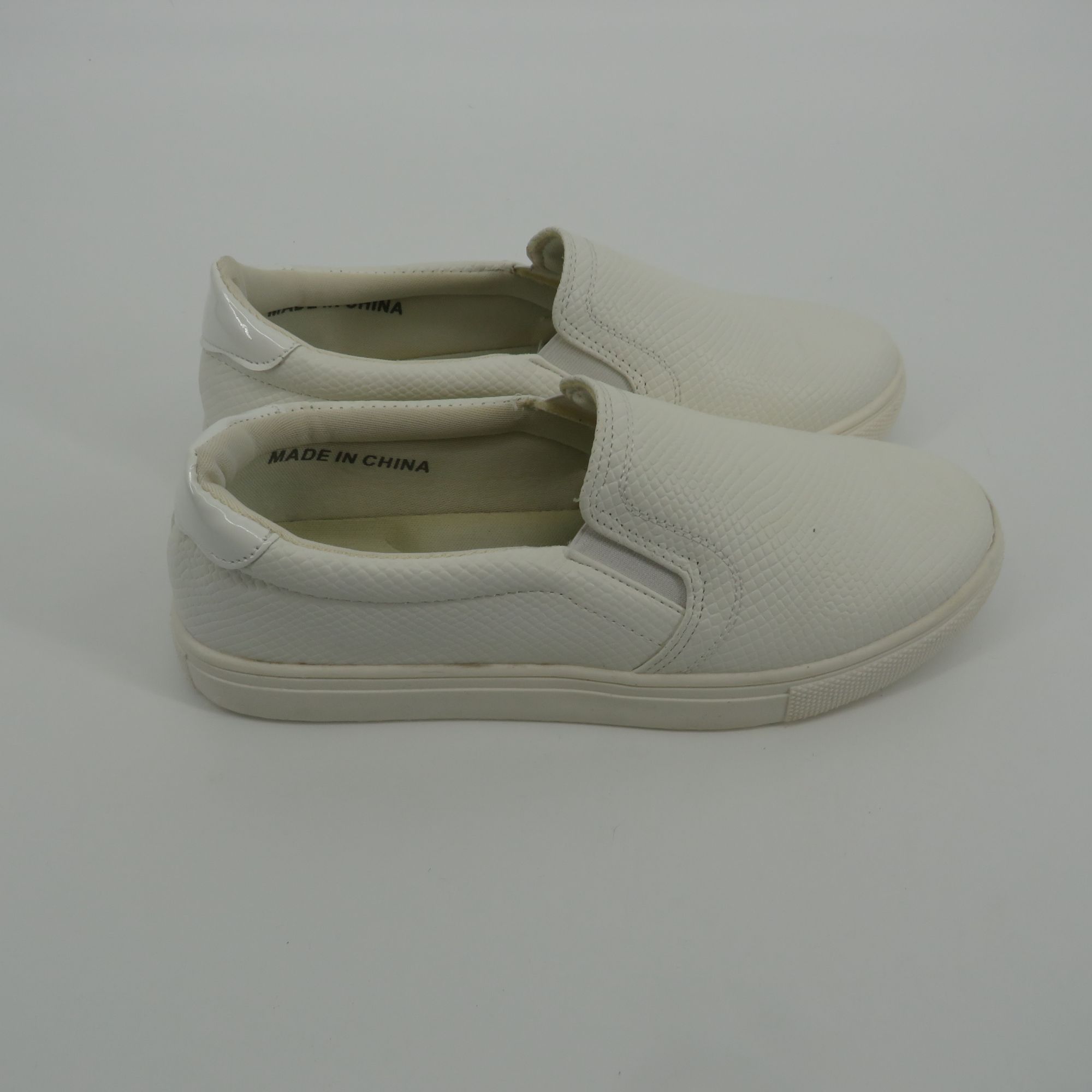 Other Jabasic Womens Classic White Slip-On Sneakers Textured Patte Size US 8 / IT 38 - 2 Thumbnail
