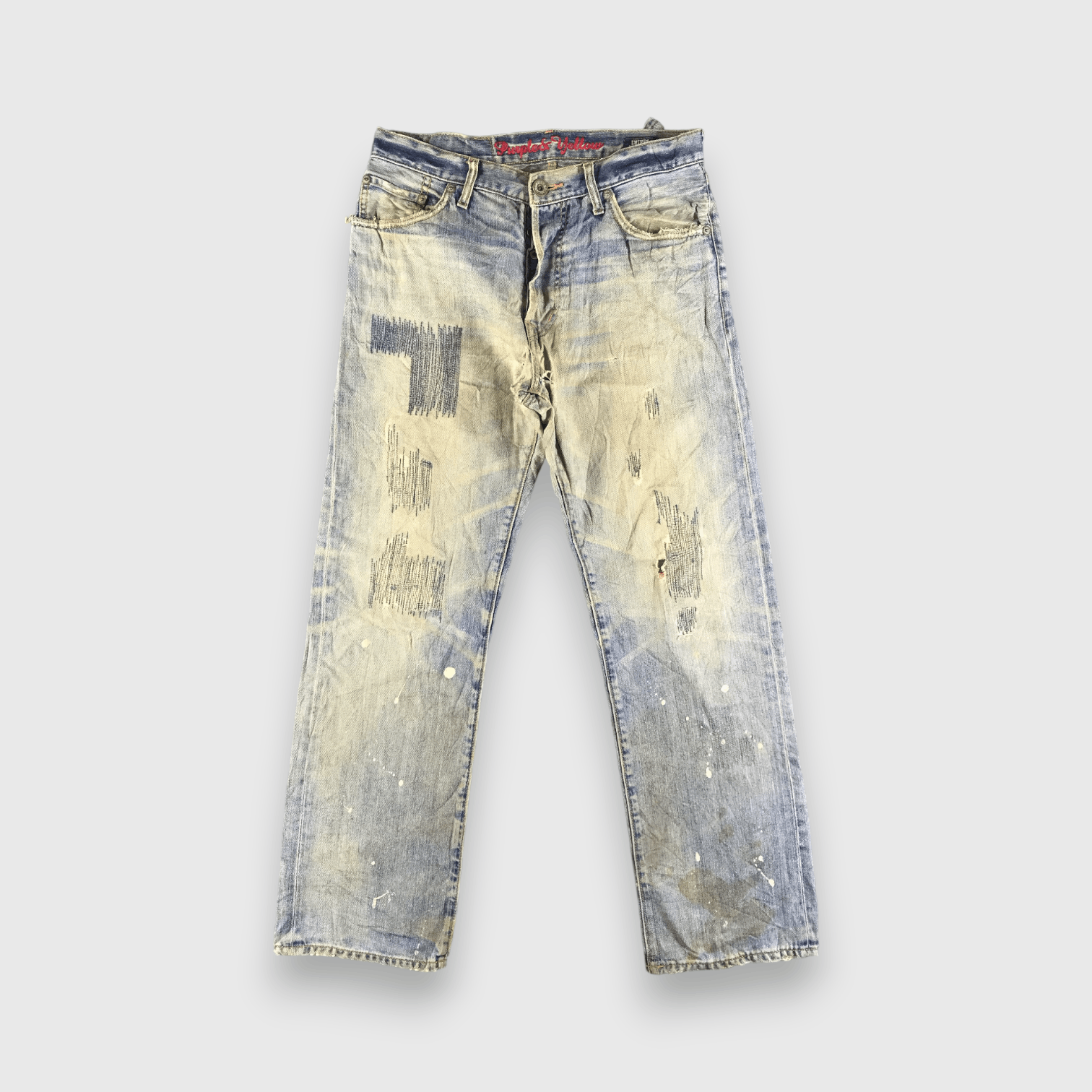 Japanese Brand Vintage Purple & Yellow Redline Jeans-J3846 Size US 32 / EU 48 - 1 Thumbnail