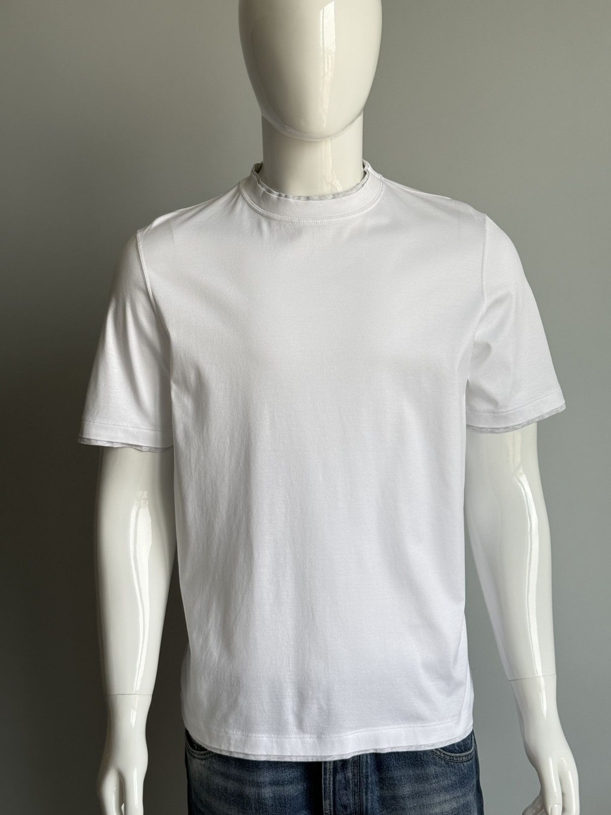 Brunello Cucinelli Brunello Cucinelli White Crew Neck T-Shirt 100% Cotton Size US M / EU 48-50 / 2 - 7 Thumbnail