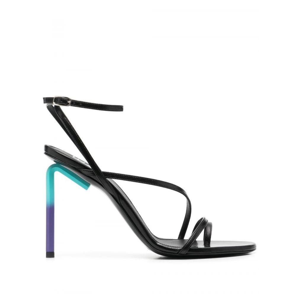 Off-White o1gr1nt0125 Nappa Grad Highallen Sandals in Black Size US 7 / IT 37 - 1 Thumbnail