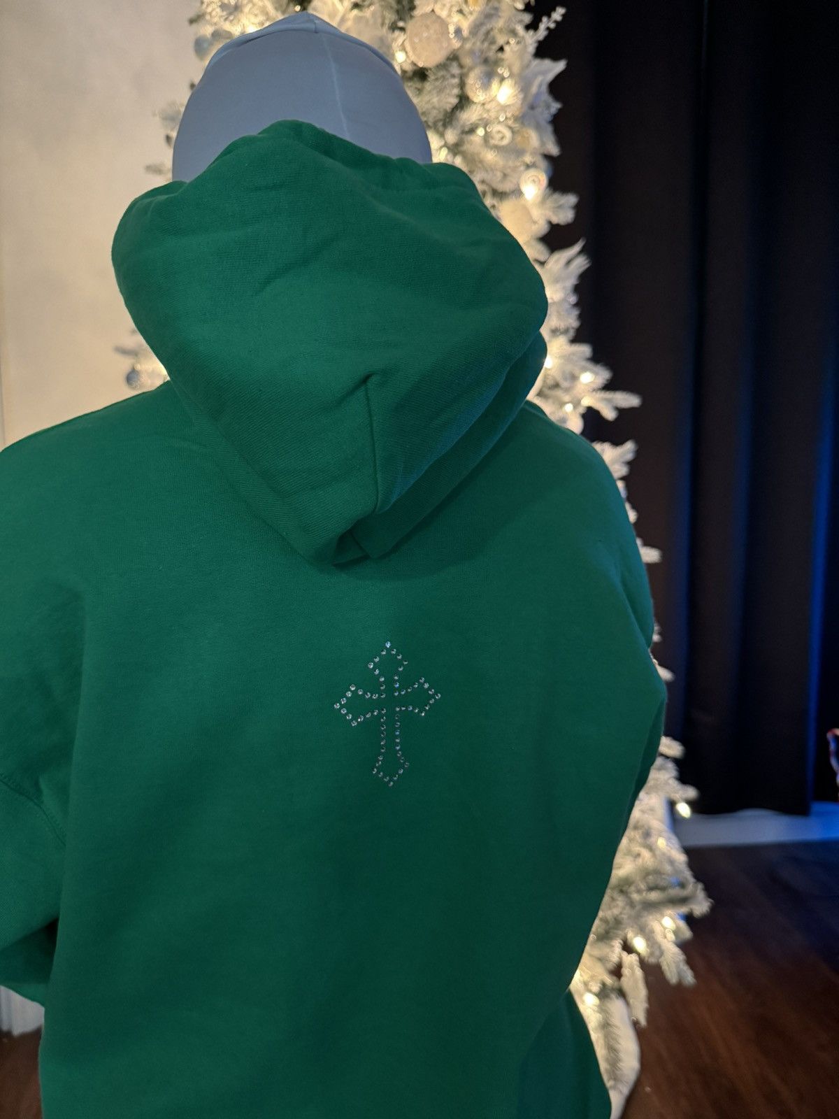 Vintage Rhinestones Cross Vintage Hoodie Size US L / EU 52-54 / 3 - 2 Thumbnail
