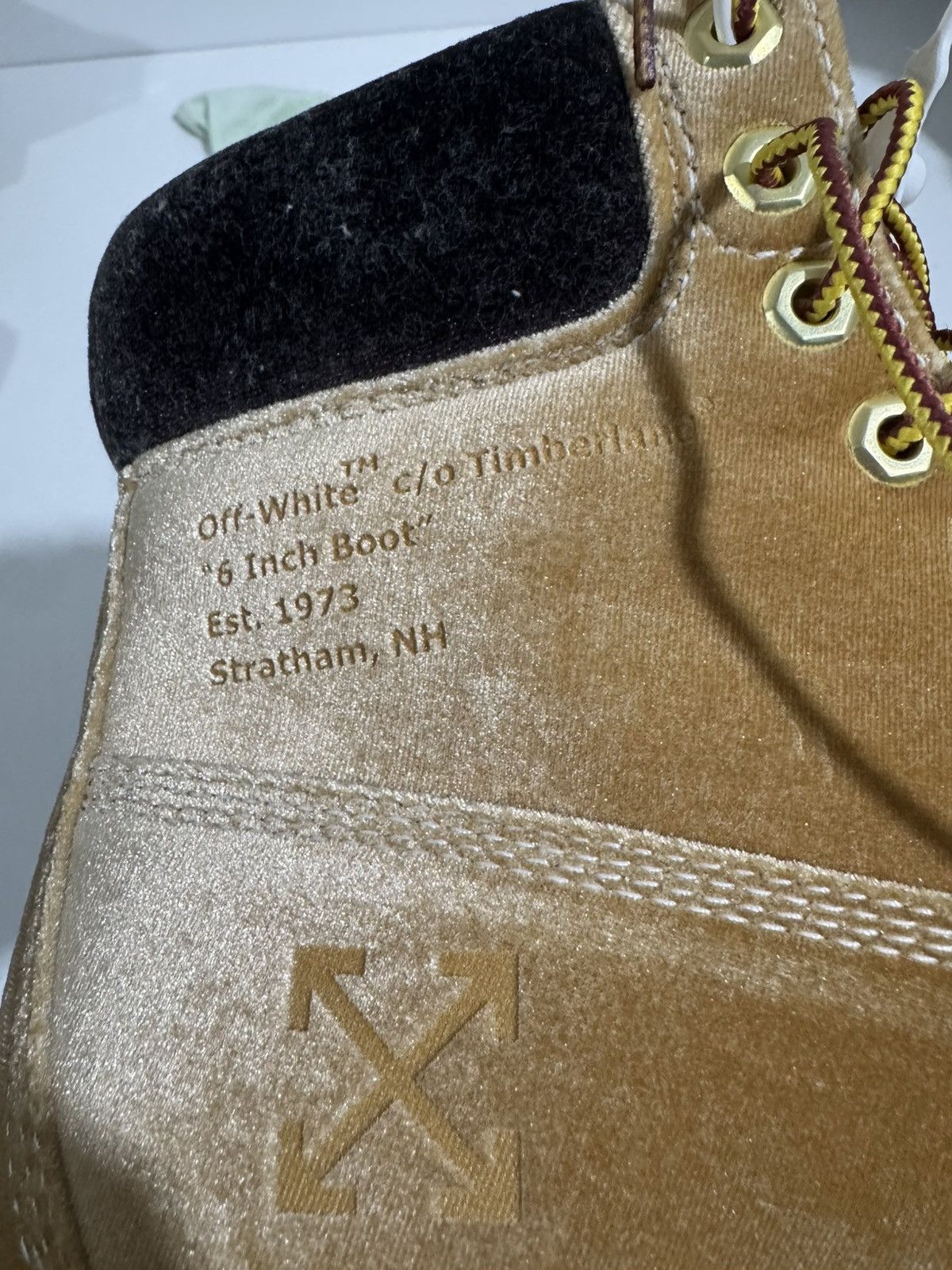 Off-White × Timberland Timberland 6” boot wheat velvet Size US 7.5 / EU 40-41 - 11 Thumbnail