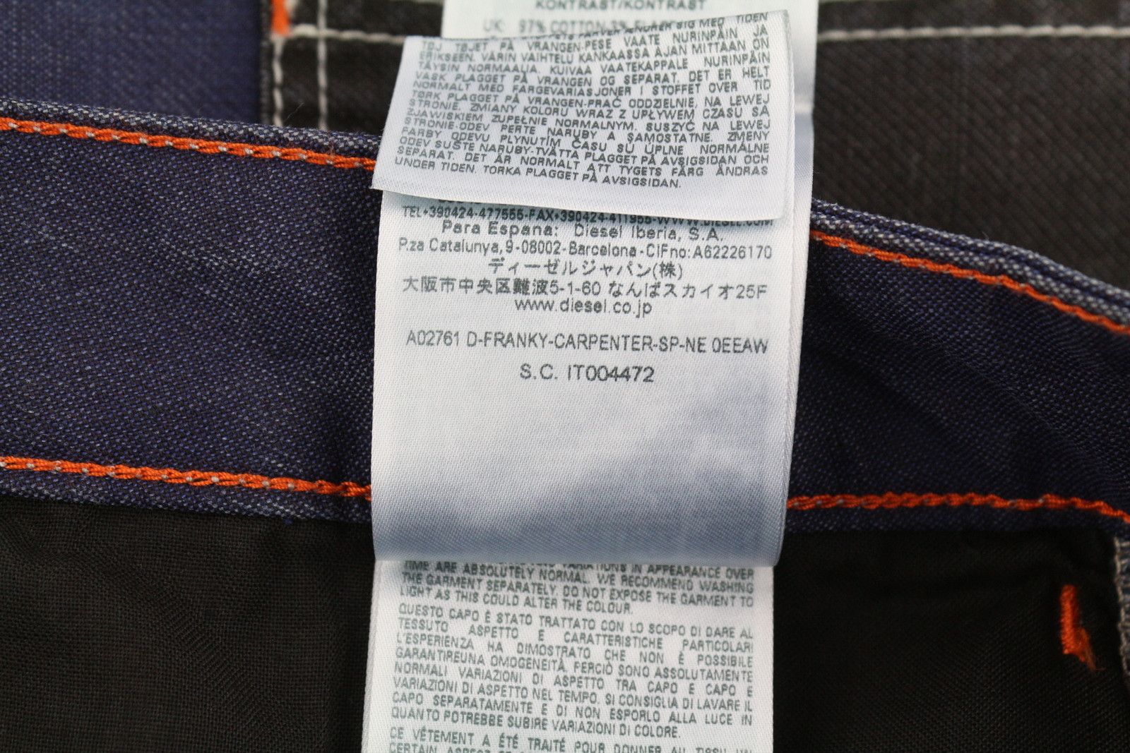 Diesel D-FRANKY CARP JOGG 0EEAW W30 Straight Stretch Jeans 40926 Size US 30 / EU 46 - 7 Thumbnail