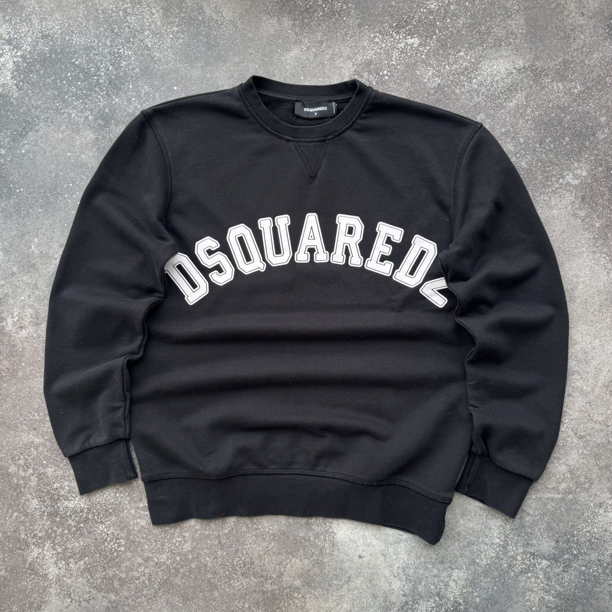 DSQUARED2 Big Logo Black Unisex Crewneck Sweatshirt