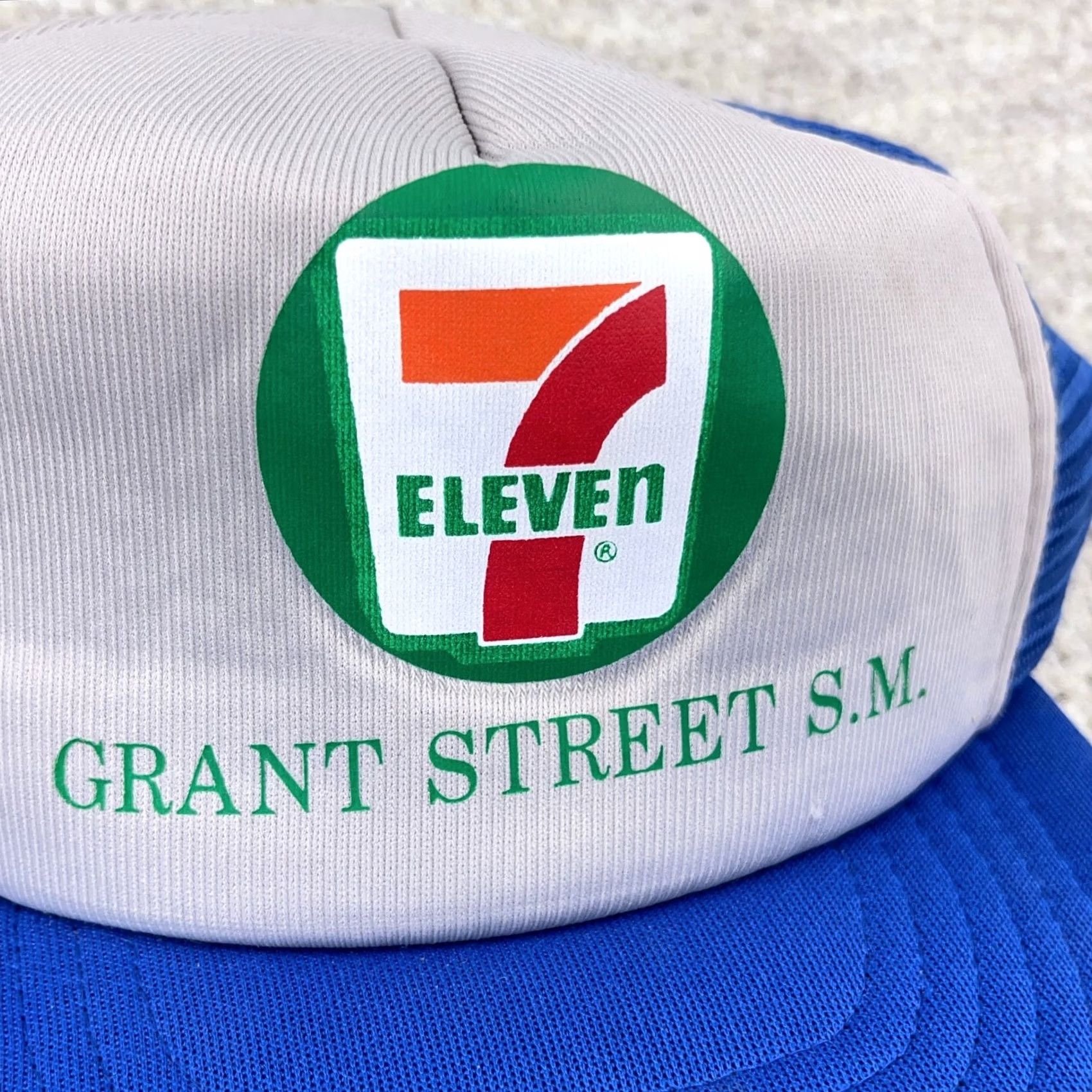 Kapital VINTAGE 7 Eleven Trucker Hat Cap Snapback Blue Gray Oil Gas Station Truck Stop 80s 90s Made In USA Mens Size ONE SIZE - 2 Thumbnail