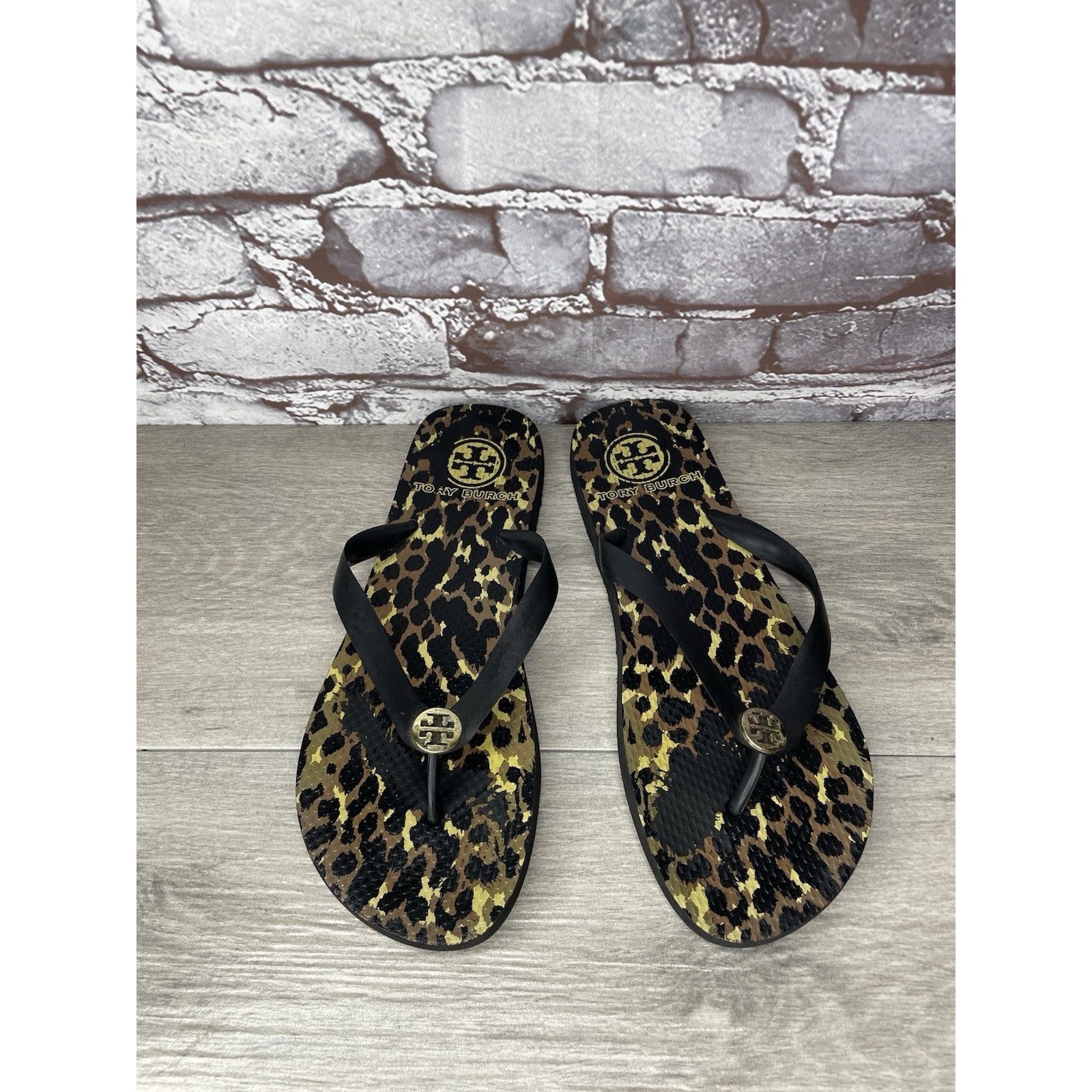 Tory Burch Tory Burch Animal Leopard Cheetah Print Black FlipFlops Sand Size US 9 / IT 39 - 8 Thumbnail