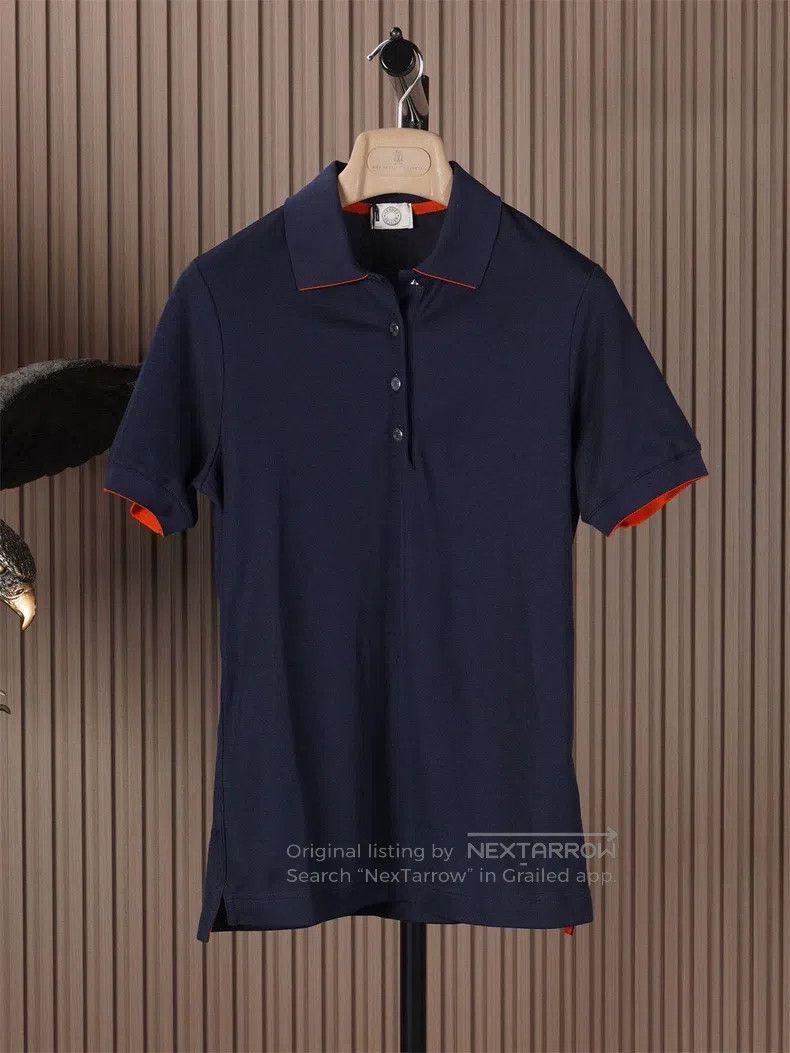 Hermes Hermes Navy Short Sleeve Polo Size US L / EU 52-54 / 3 - 1 Thumbnail