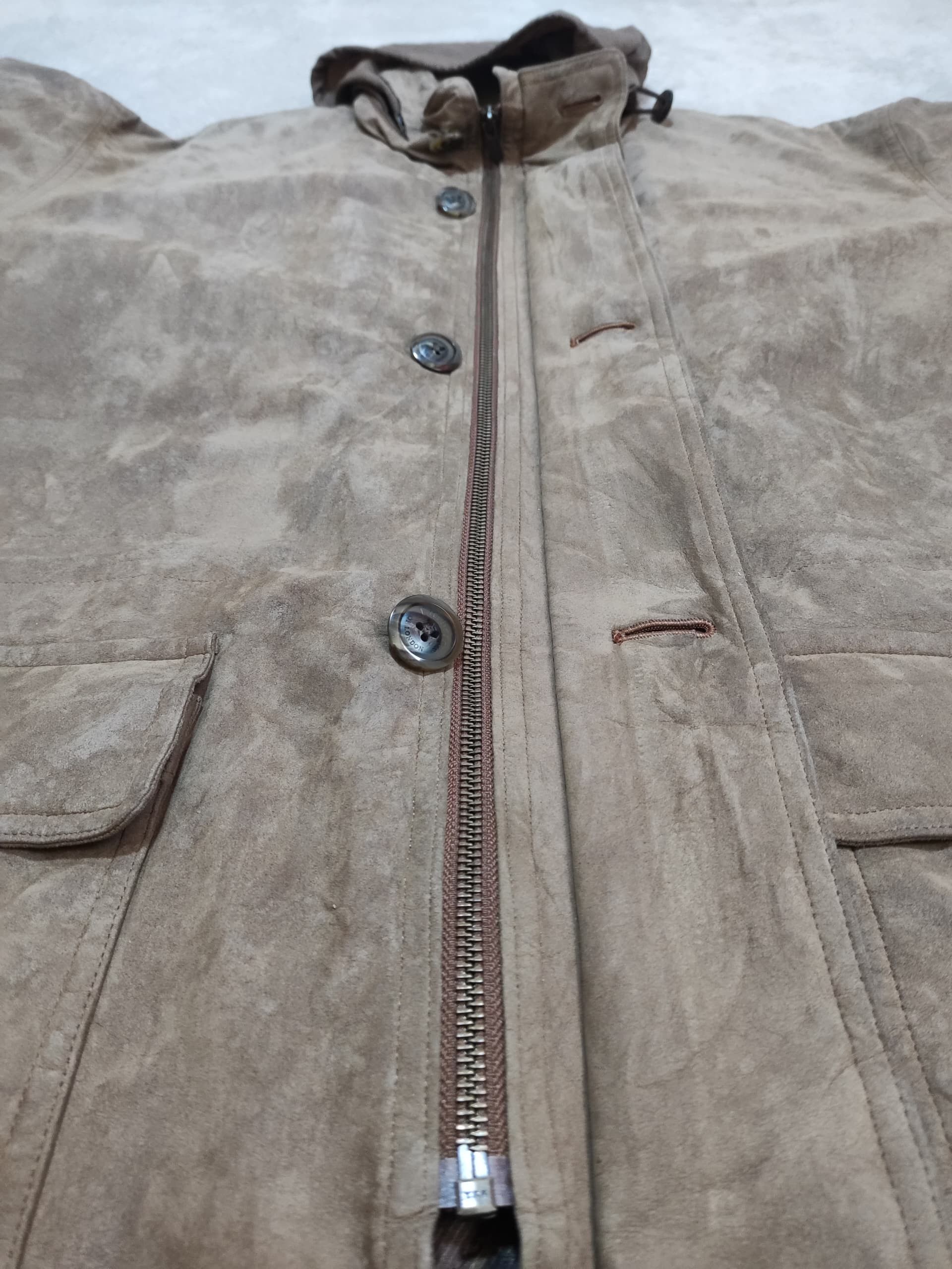Burberry × Gosha Rubchinskiy Vintage 90s Burberrys Hooded Jacket Quilted Tan Japan Label Size US XL / EU 56 / 4 - 7 Thumbnail