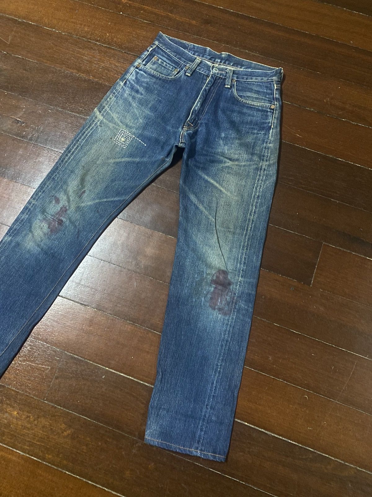 Denime Vintage Denime Japan Distressed Selvedge rework mud wash Size US 30 / EU 46 - 3 Thumbnail
