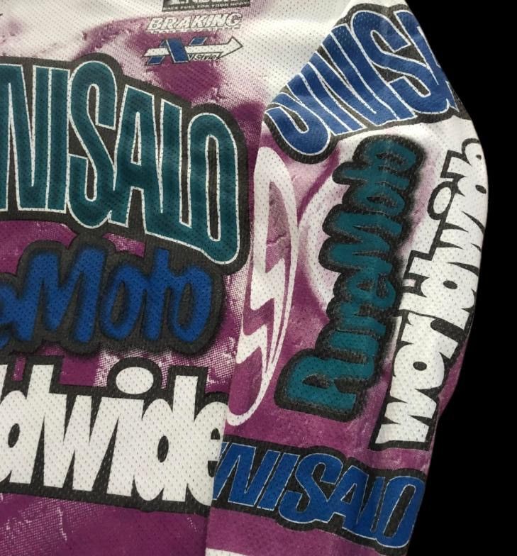 Other 1989 Vintage Sinisalo worldwide Racing motocross jersey Size US M / EU 48-50 / 2 - 4 Thumbnail