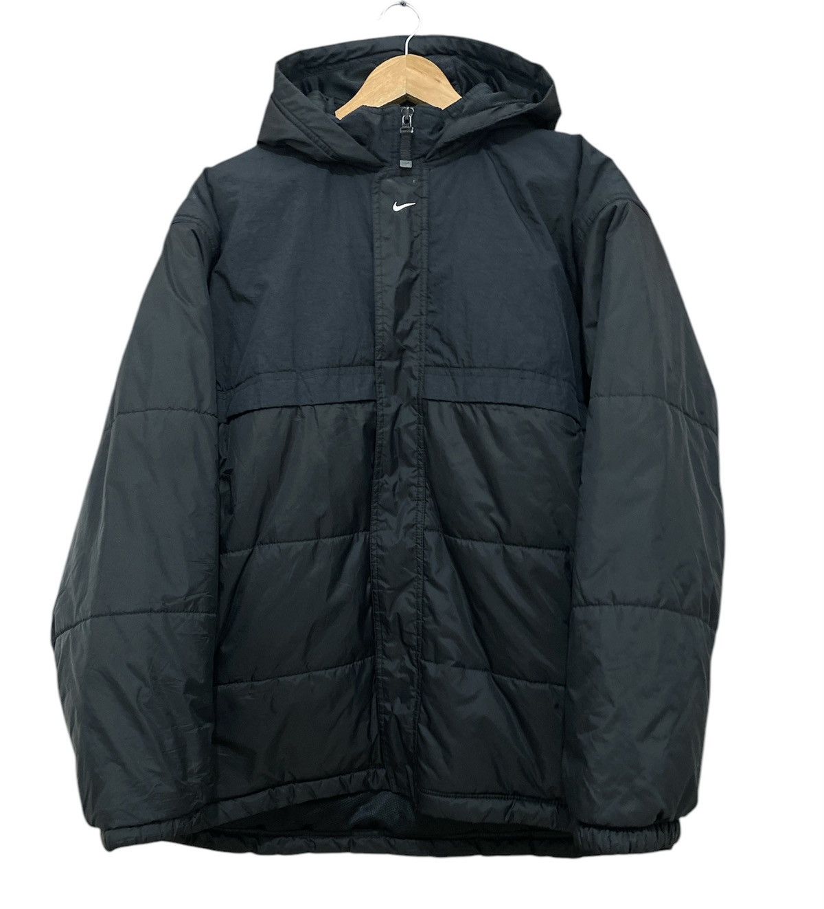 Nike Rare Nike Center Logo Swoosh Puffer Jacket Size US XL / EU 56 / 4 - 1 Thumbnail