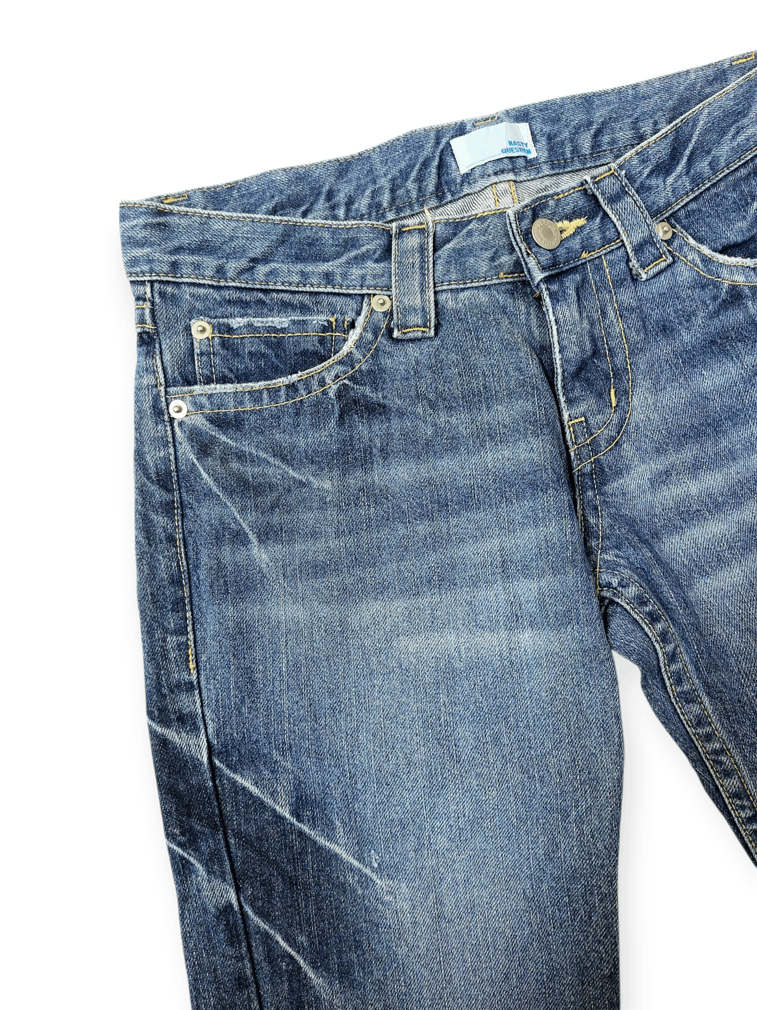 Vintage ☠️Super Flare Nasty Question Tornado Mart Style Size 29" - 8 Thumbnail