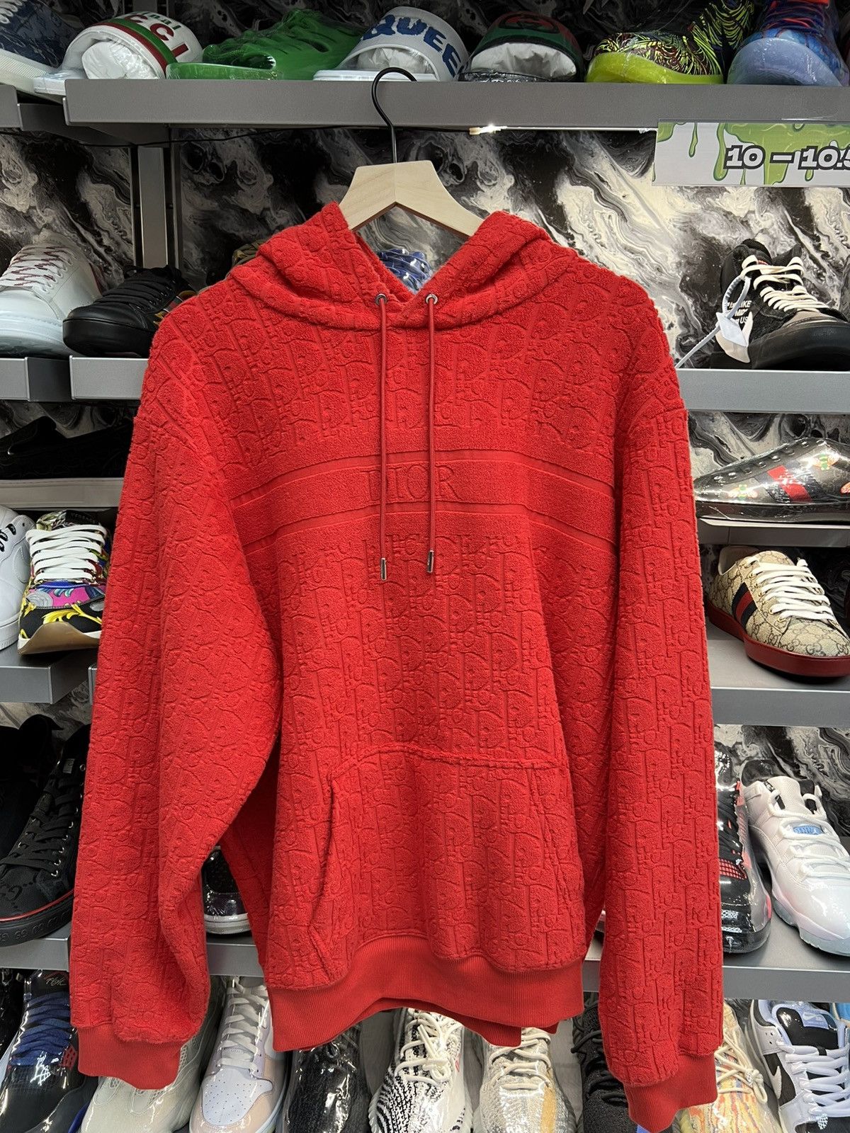 Dior Christian Dior Red Terry Oblique Hoodie Size US XXL / EU 58 / 5 - 1 Thumbnail