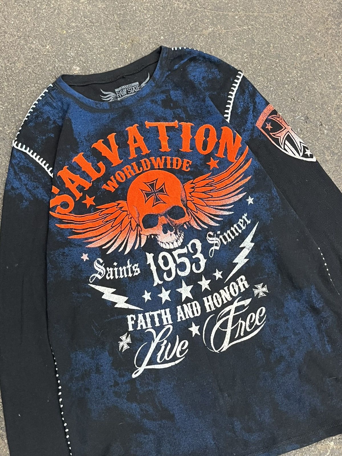 Affliction × Vintage Affliction style y2k grunge thermal skull streetwear hype Size US XL / EU 56 / 4 - 4 Thumbnail
