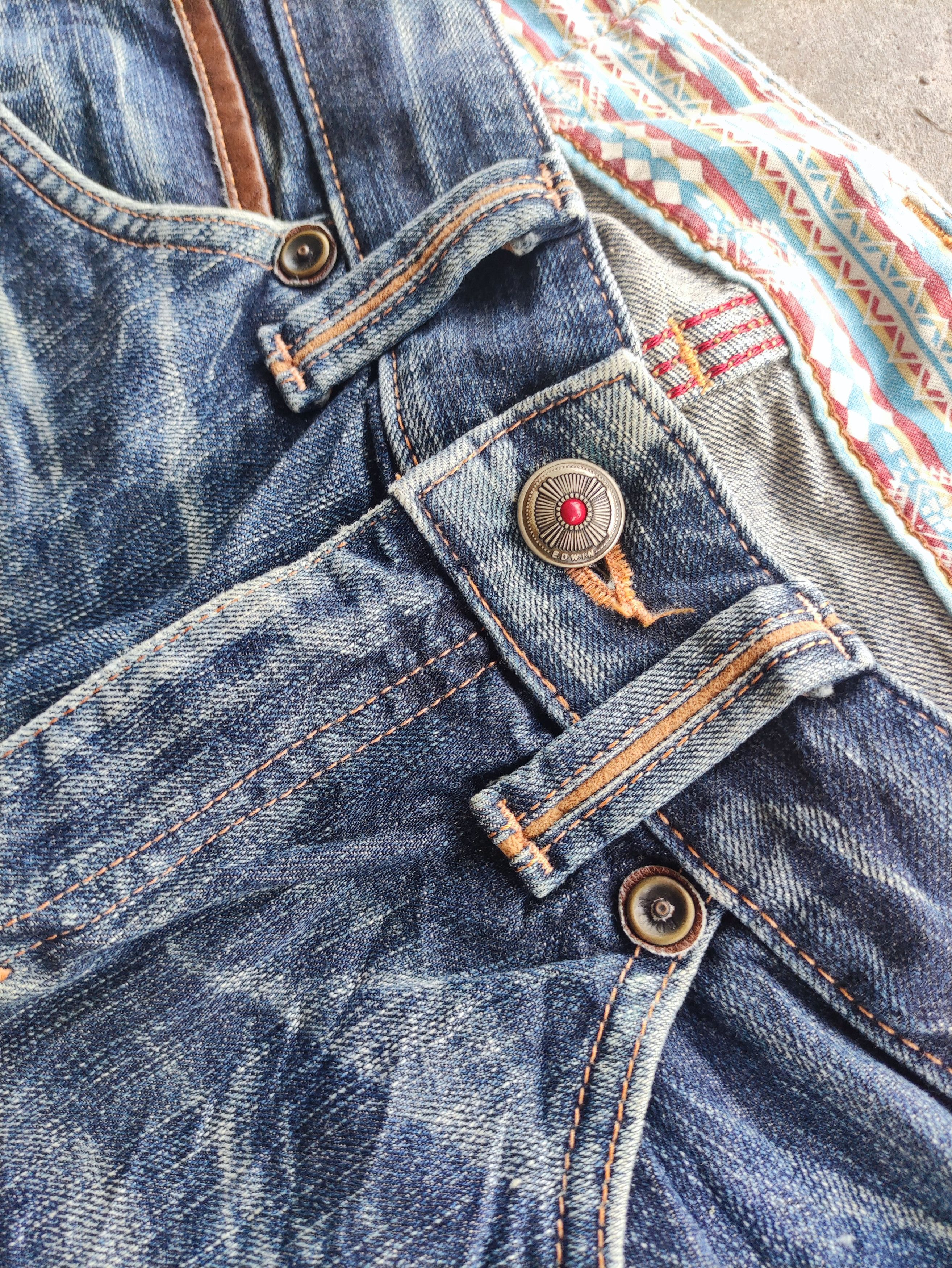 Edwin Vintage Edwin Brand Baggy Denim Distressed Faded Pants Size US 35 - 5 Thumbnail