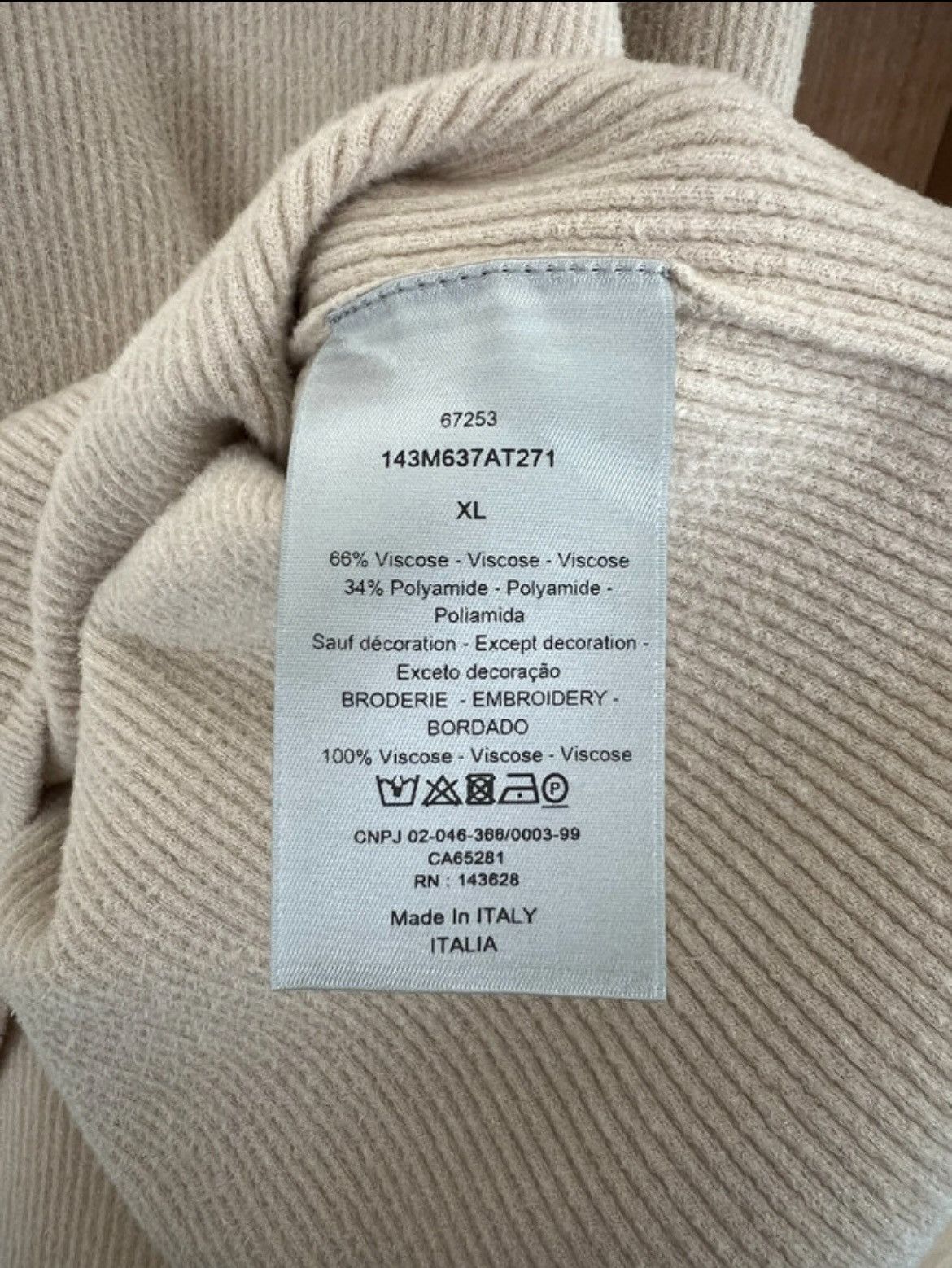 Dior DIOR Homme Off-White Turtleneck Sweater - BNWT - Size XL Size US XL / EU 56 / 4 - 10 Thumbnail