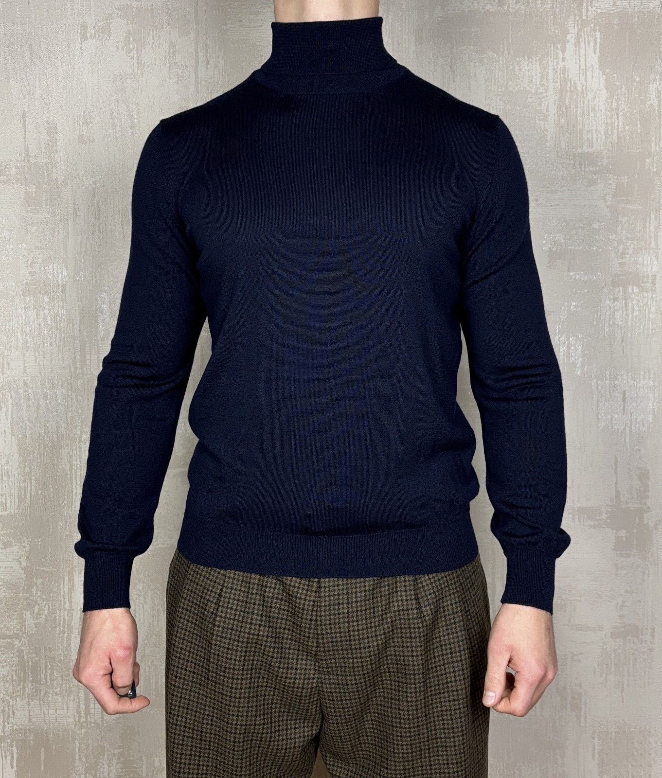 Gran Sasso Gran Sasso Virgin Wool Turtleneck Sweater Navy Blue Size US L / EU 52-54 / 3 - 2 Thumbnail