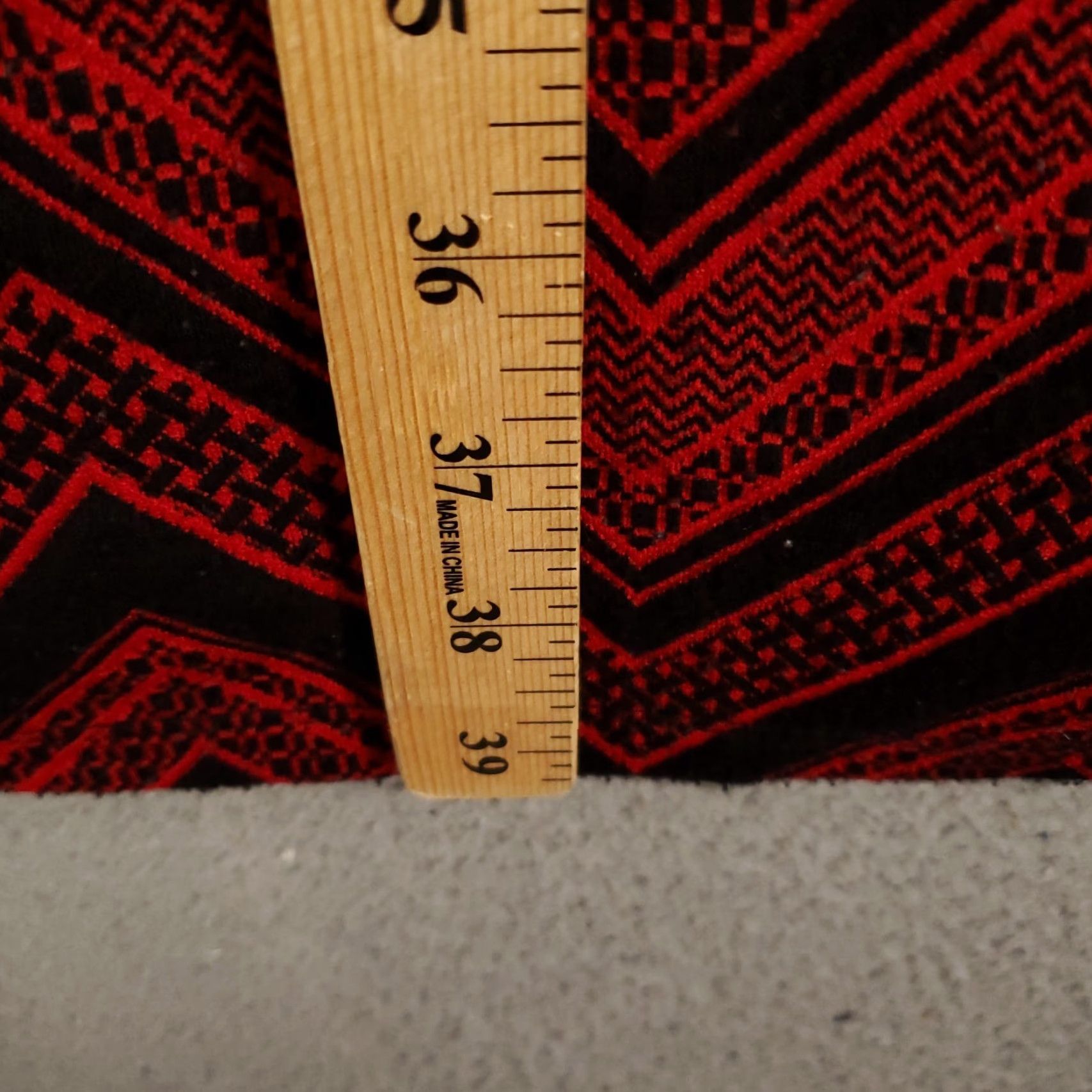 Vintage Catherines Dress Womens 5X Shift Red Chevron Pattern Exposed Zipper Zig Zag Size XXL / US 16-18 / IT 52-54 - 3 Thumbnail