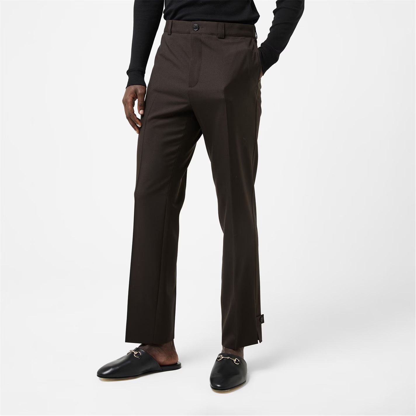 Gucci o1g2r1mq0426 Straight Leg Trousers in Dark Brown Size US 32 / EU 48 - 3 Thumbnail