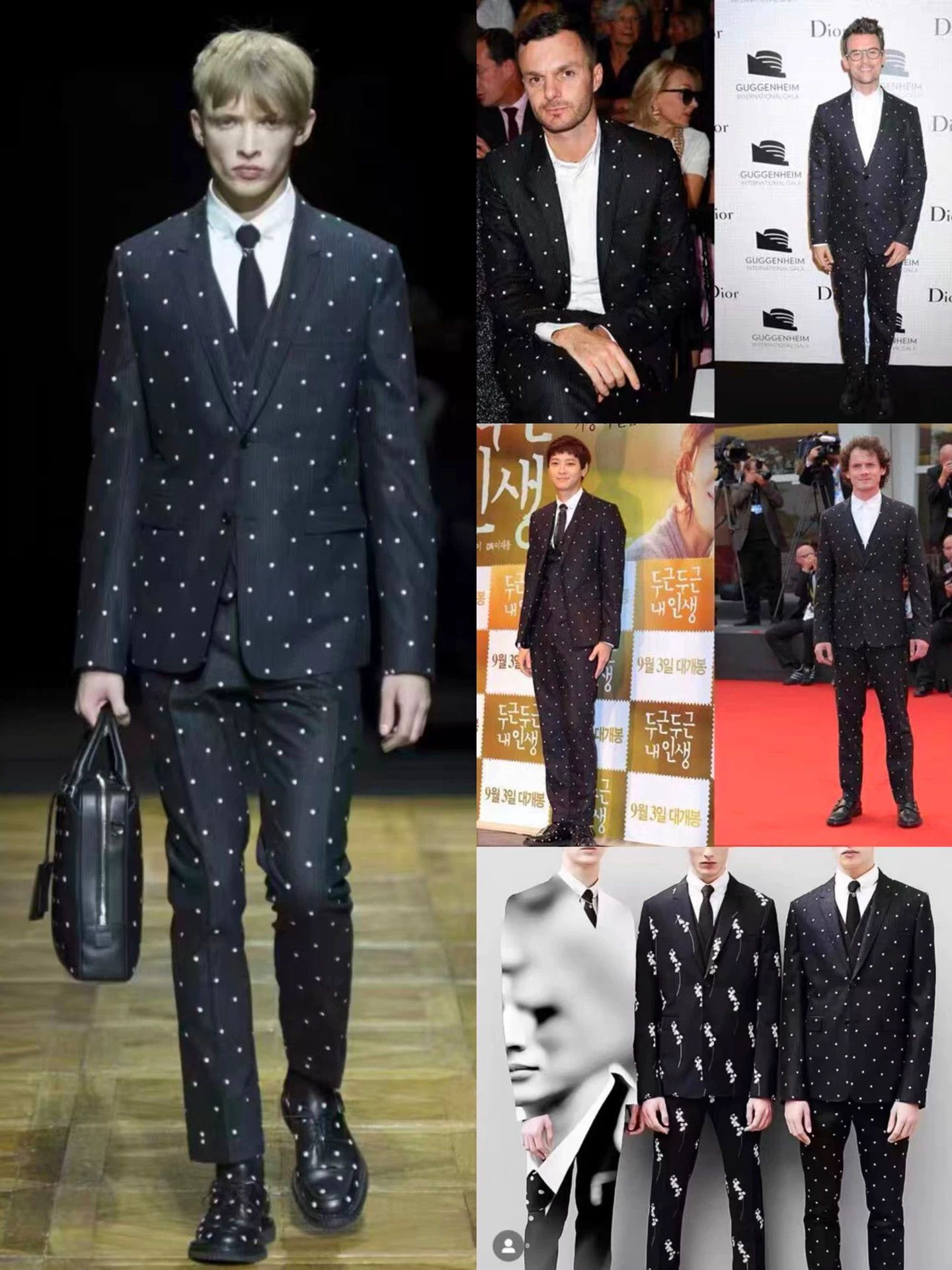 Dior Dior Homme 14fw Runway Polka Dot Wool Suit Jacket Size US S / EU 44-46 / 1 - 9 Thumbnail