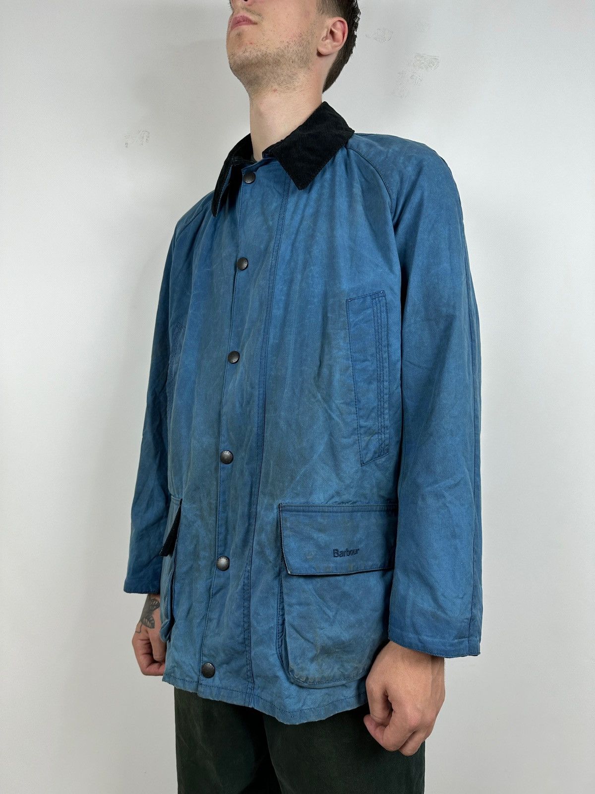 Barbour Barbour Bristol Waxed Blue Coat Jacket Size US L / EU 52-54 / 3 - 2 Thumbnail