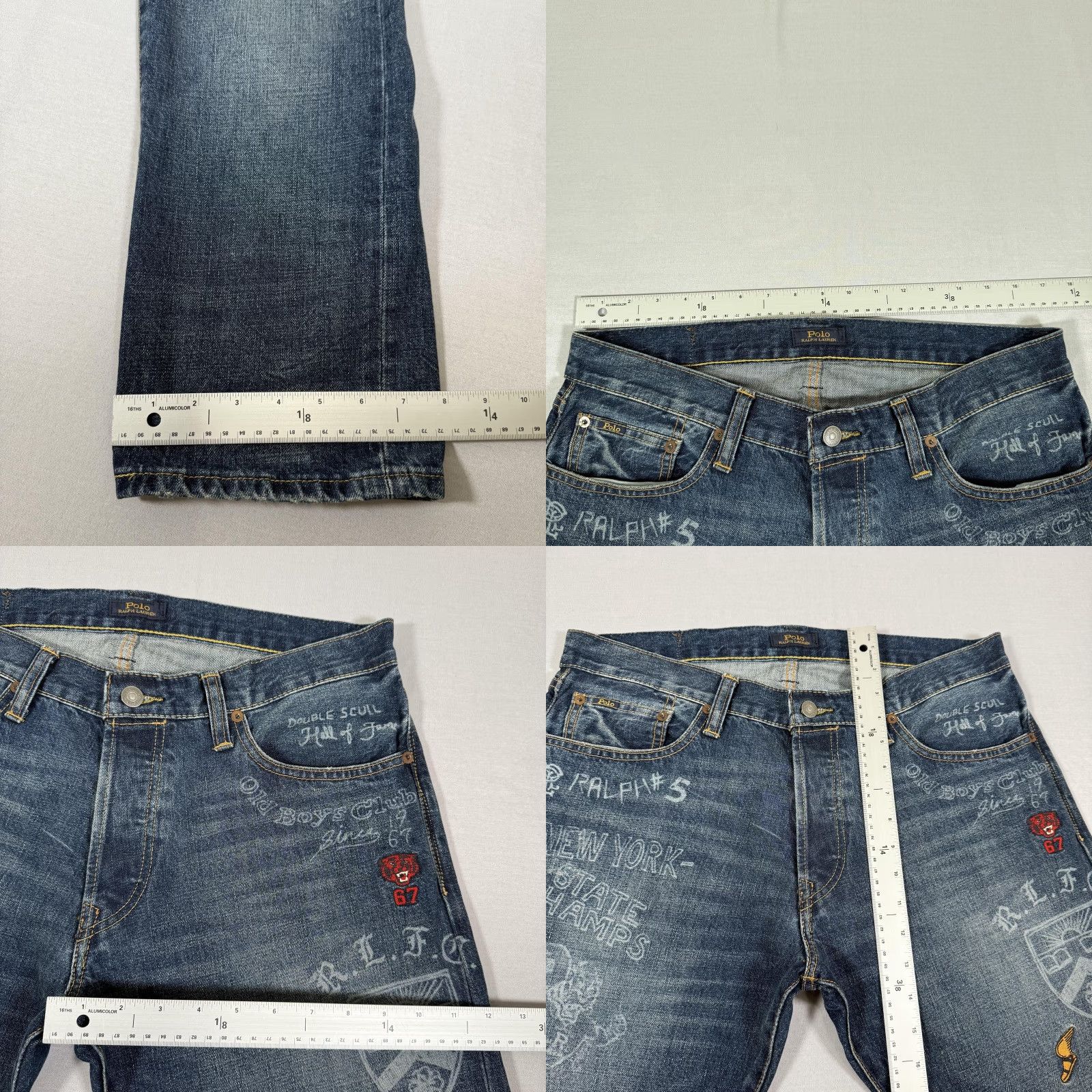 Polo Ralph Lauren Polo Ralph Lauren Varick Slim Straight Jeans Men 33x30 Blue Patchwork Denim Pants Size US XS / EU 42 / 0 - 8 Thumbnail