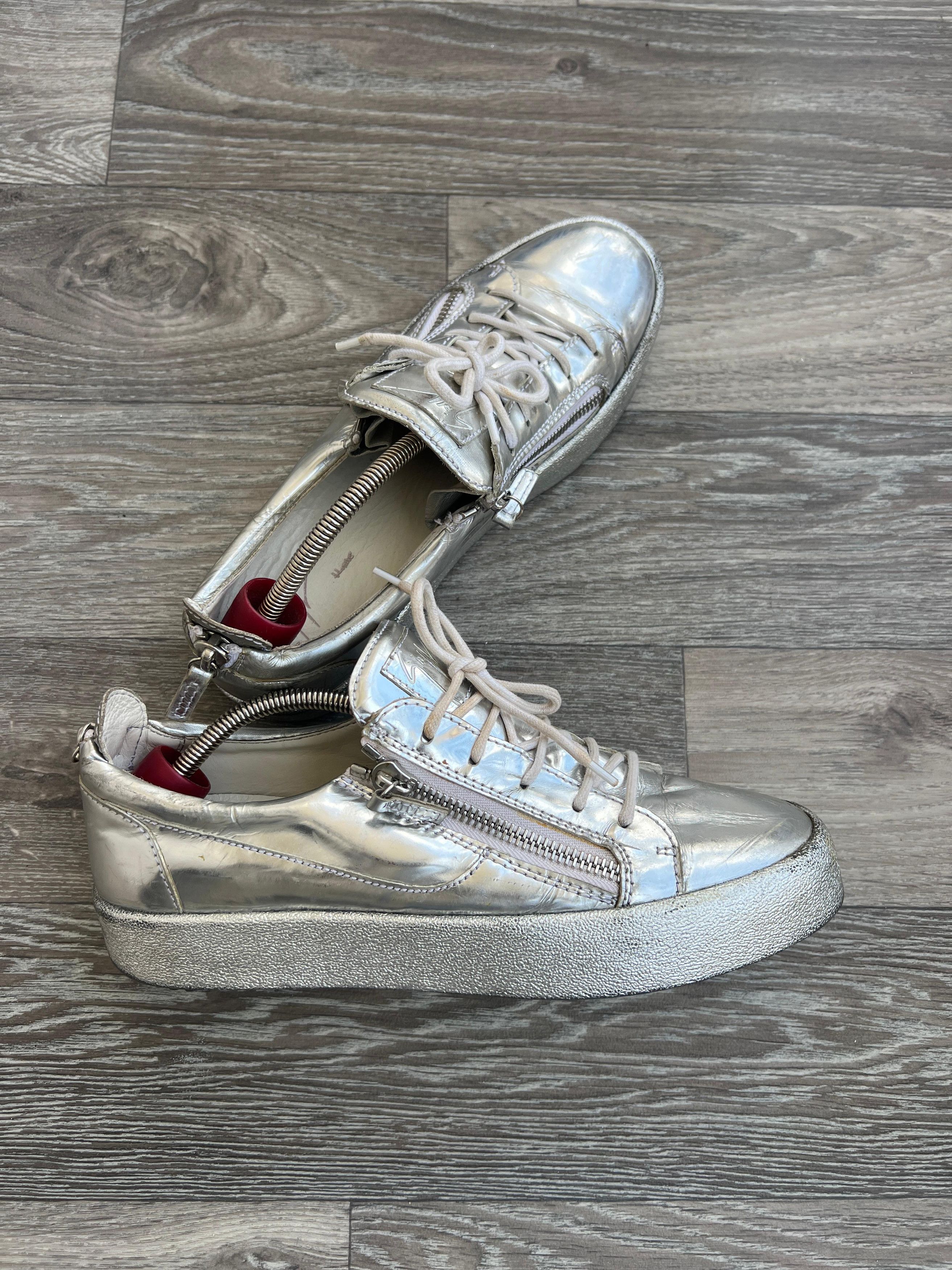 Giuseppe Zanotti Giuseppe Zanotti Frankie Metallic Leather Sneakers Sz 44 Size US 11 / EU 44 - 1 Thumbnail