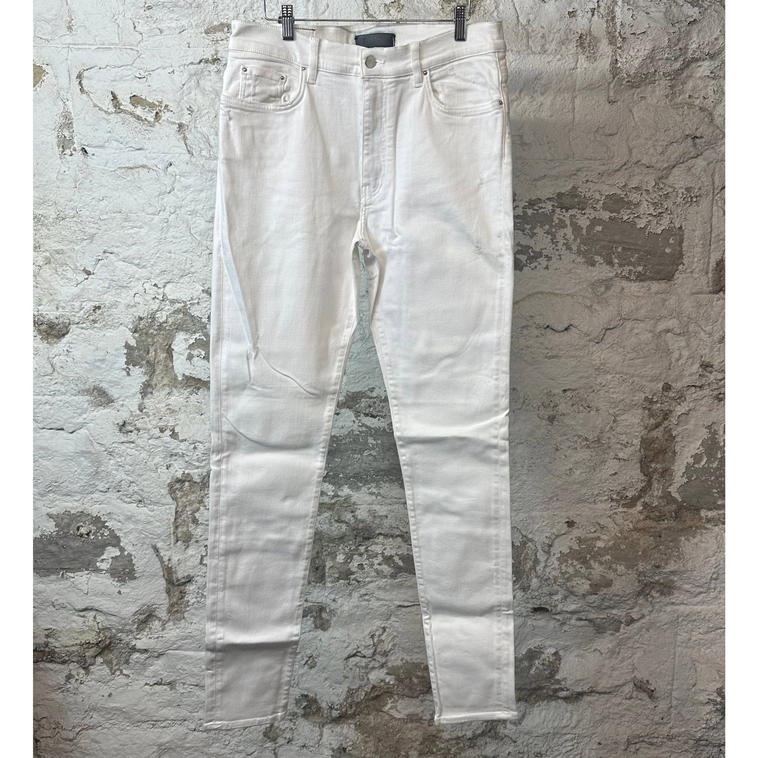 Amiri Amiri MX1 White Leather White Denim Jeans Size 36 | Grailed