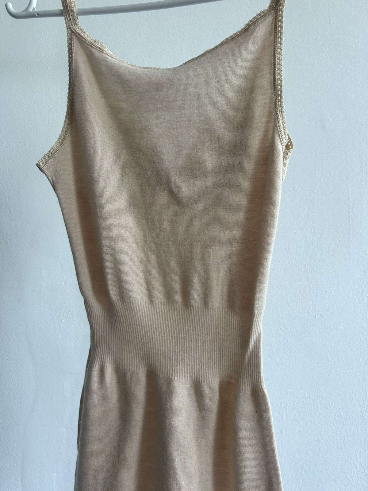 Hanro × Vintage HANRO Vintage 70s 80s Wool Mini Dress Coquette Night Sleep Size M / US 6-8 / IT 42-44 - 14 Thumbnail